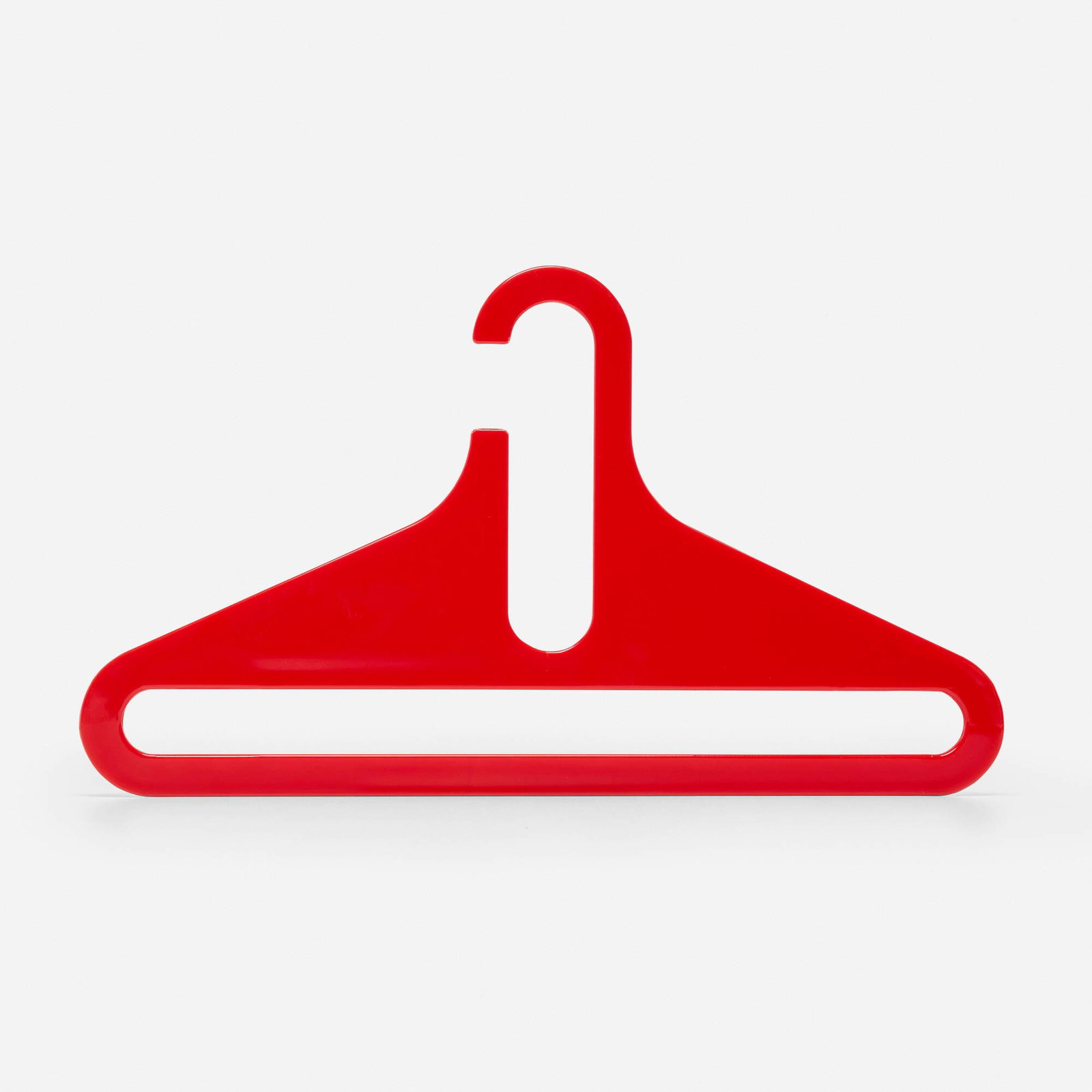 Danilo Silvestrin, Clothes hanger: Danilo Silvestrin Clothes hanger Gunther Lambert Italy / Germany, c. 1975 plastic 10 h x 17.5 w x 0.25 d in (25 x 44 x 1 cm) Molded manufacturer's mark to reverse 'design Danilo