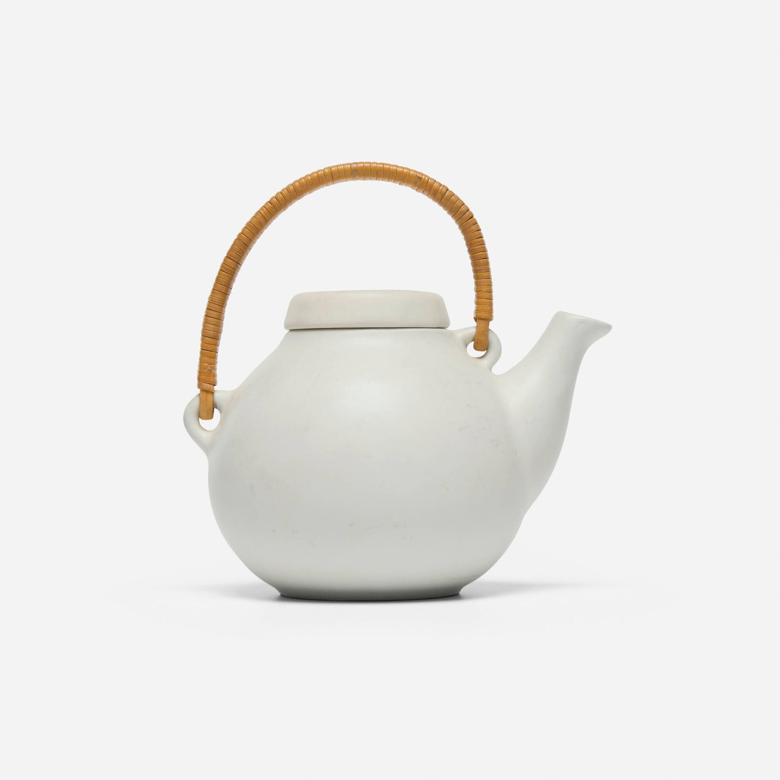 Ulla Procope, Teapot from the GA series: Ulla Procope Teapot from the GA series Arabia Finland, 1953 / c. 1960 glazed stoneware, rattan 6.5 h x 4.75 w x 6.625 d in (17 x 12 x 17 cm) An example of this design is in the permanent c