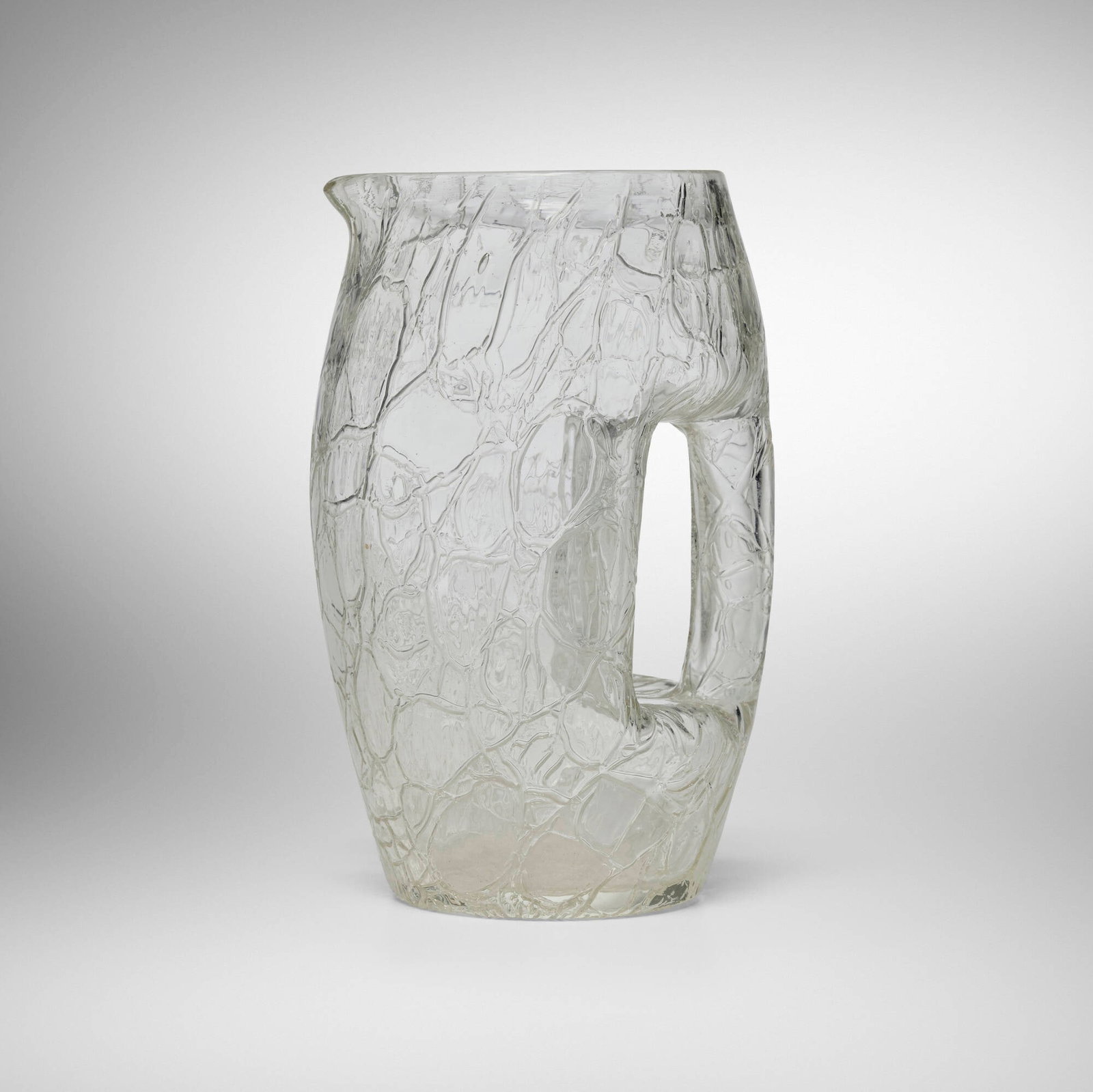 Koloman Moser, attribution, Pitcher: Koloman Moser, attribution Pitcher Austria, c. 1905 textured glass 7.5 h x 4.5 dia in (19 x 11 cm) This work will ship from Chicago, Illinois.
