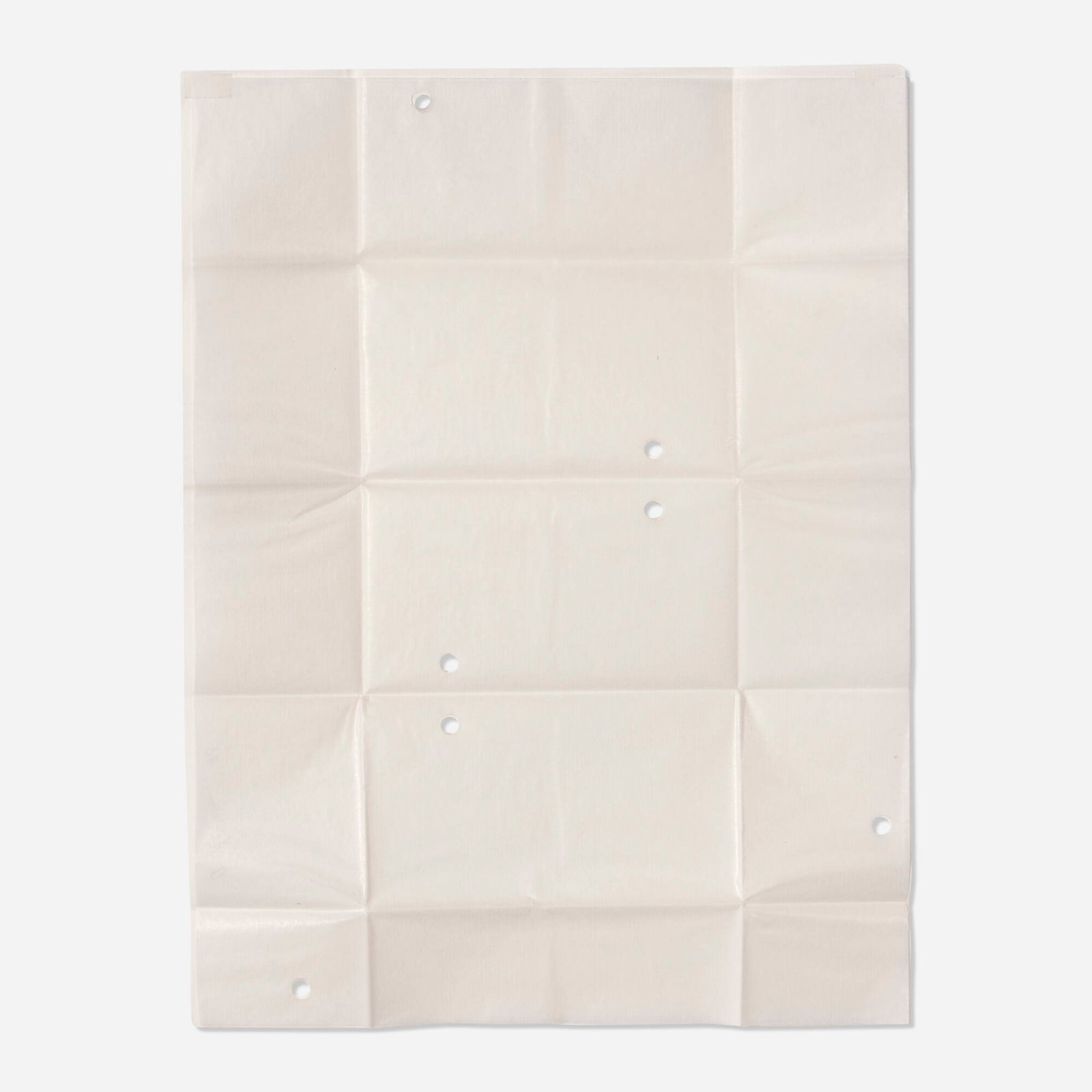 Olaf Nicolai, Diamond Parcel Paper #B1: Olaf Nicolai Diamond Parcel Paper #B1 2018 perforated diamond parcel paper 11.25 h x 8.5 w in (29 x 22 cm) Provenance: Galerie Eigen + Art, Berlin | Private Collection