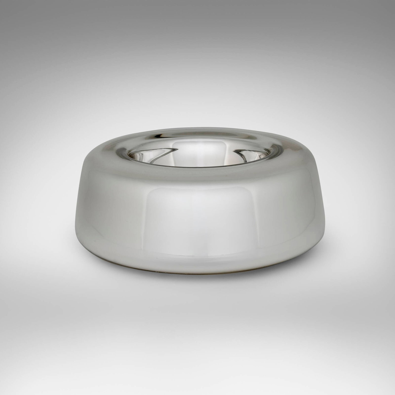 Monica Backstrom, Bowl: Monica Backstrom Bowl Boda Sweden, c. 1970 reverse-painted glass 4 h x 9.25 dia in (10 x 23 cm) Incised signature and number to underside 'MB 4514/245'. This