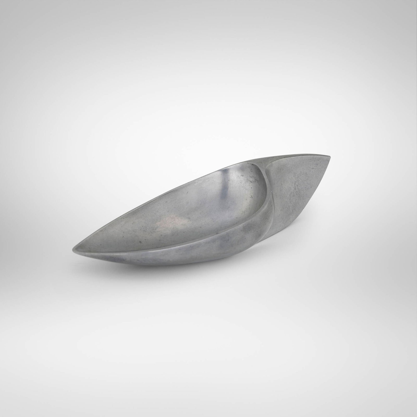 Japanese, Bowl: Japanese Bowl c. 1960 pewter 1.25 h x 5.25 w x 1.875 d in (3 x 13 x 5 cm) Impressed manufacturer's mark to underside 'AS Japan Des. Pat. Pend.'. This work wil