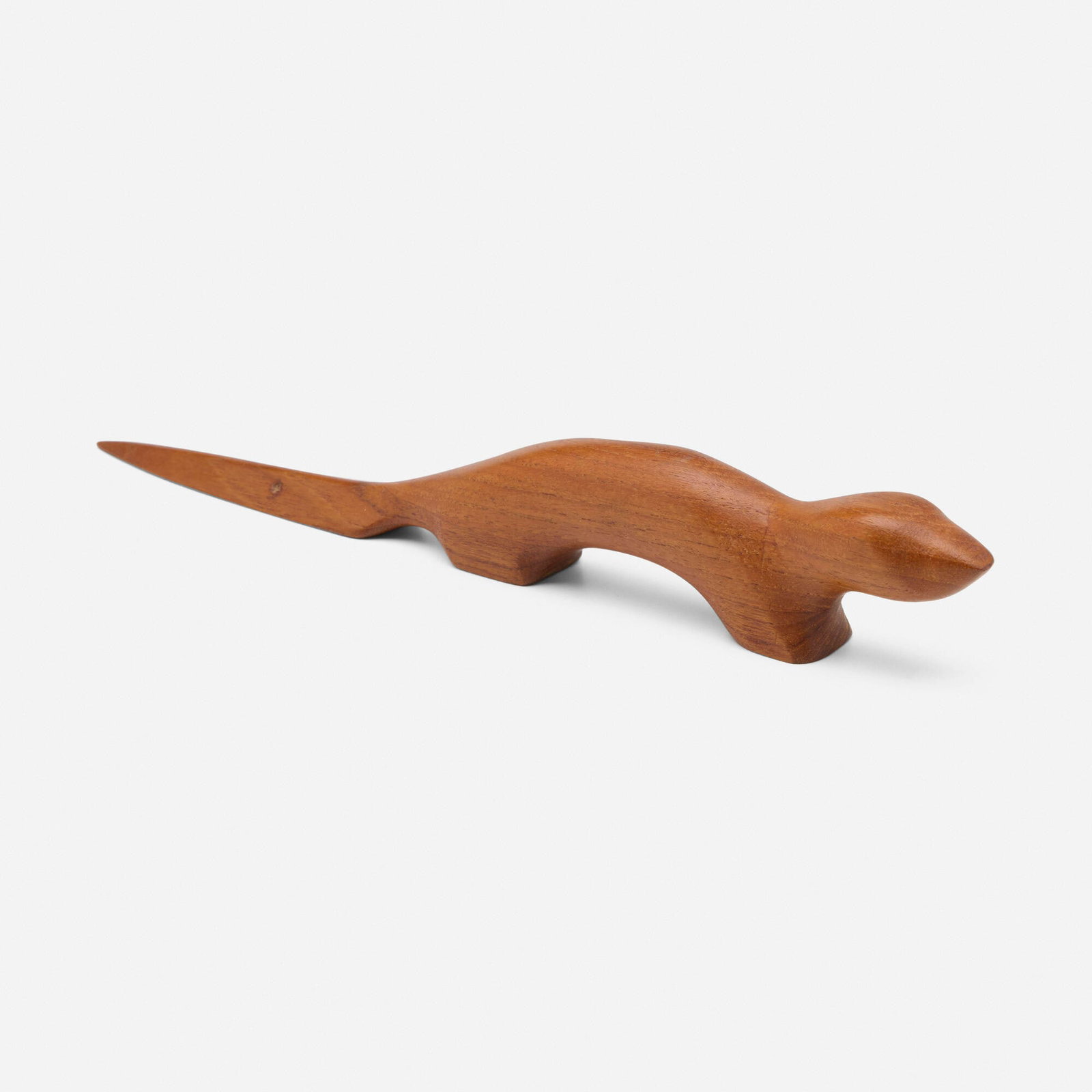 Beaver letter opener: Beaver letter opener 20th century teak 1.5 h x 10.5 w x 1 d in (4 x 27 x 3 cm) This work will ship from Chicago, Illinois.