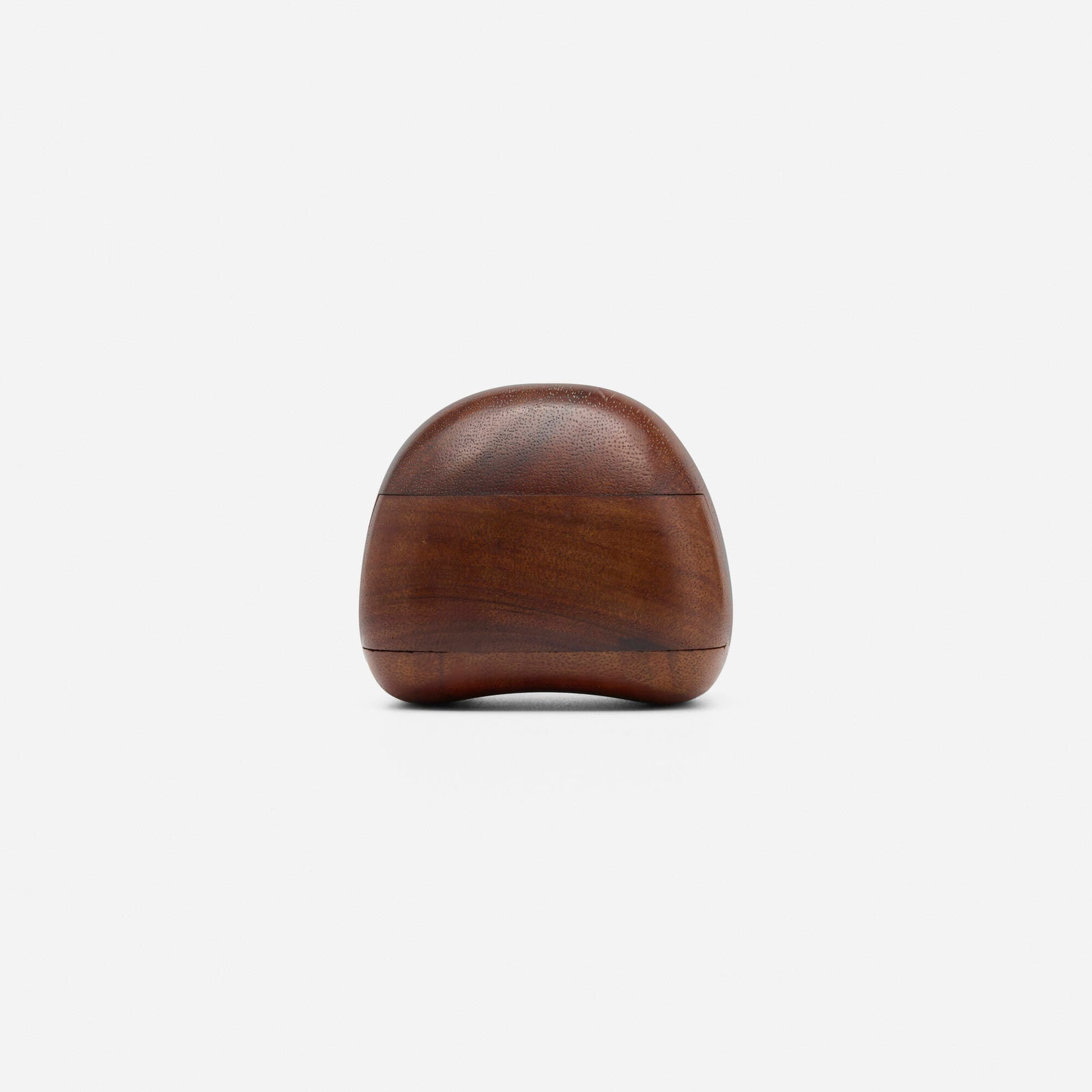 Dean Santner, What-A-Knot-Box: Dean Santner What-A-Knot-Box USA, c. 1975 carved walnut 2.5 h x 3 w x 2.875 d in (6 x 8 x 7 cm) Box features a removable drawer. Banded signature to underside 'Dean Santner'.