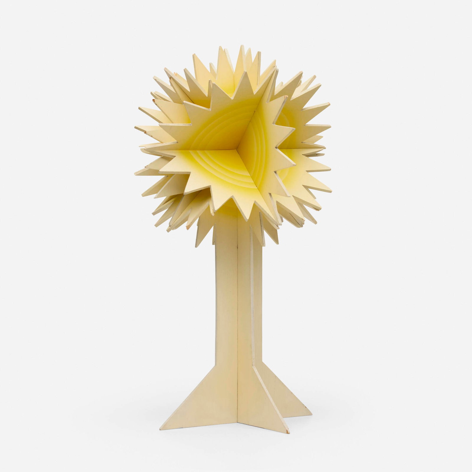 Giacomo Balla, Fiore Futurista: Giacomo Balla Fiore Futurista 1920 / 1968 painted wood 17 h x 9.75 dia in (43 x 25 cm) Incised signature, title, and number to lower edge 'Futur Balla Obelisco Multipli 18/40 D/43'. T
