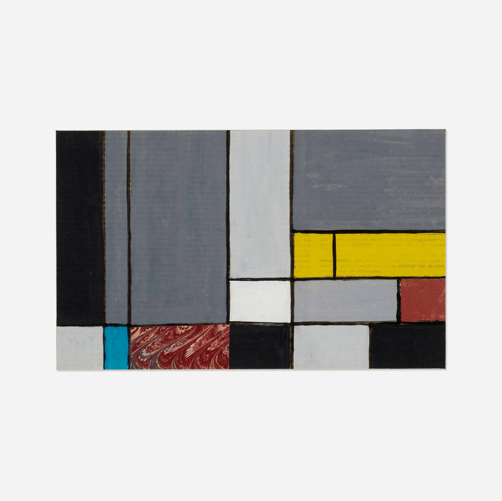 Phillip Metman, Untitled: Phillip Metman Untitled 1919 gouache and collage on paper sight: 5.875 h x 9.75 w in (15 x 25 cm) Signed and dated to lower right 'PM 19'. Provenance: Max Protetch Galle