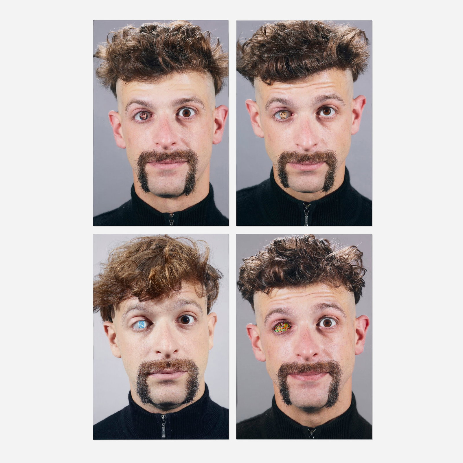 Justin Lieberman, The Assett (four works): Justin Lieberman The Assett (four works) 2004 C-print sight: 40 h x 25.5 w in (102 x 65 cm) Lot includes Justin Lieberman, The Asset (Self Portrait Brown), The Asset (Handicapped), The Asset (Self