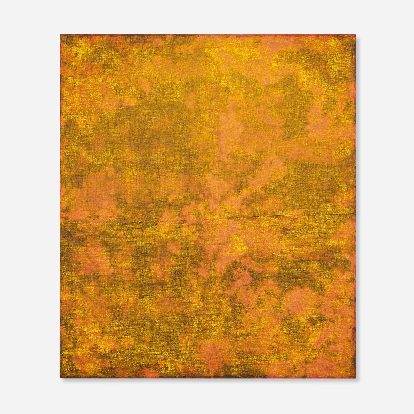 Evan Nesbit, Porosity (Daisy Bell): Evan Nesbit Porosity (Daisy Bell) 2014 acrylic and dye on burlap 79 h x 68 w in (201 x 173 cm) Signed and dated to verso 'Evan Nesbit, 2014'. Provenance: Roberts & Tilton, Culver City, CA |