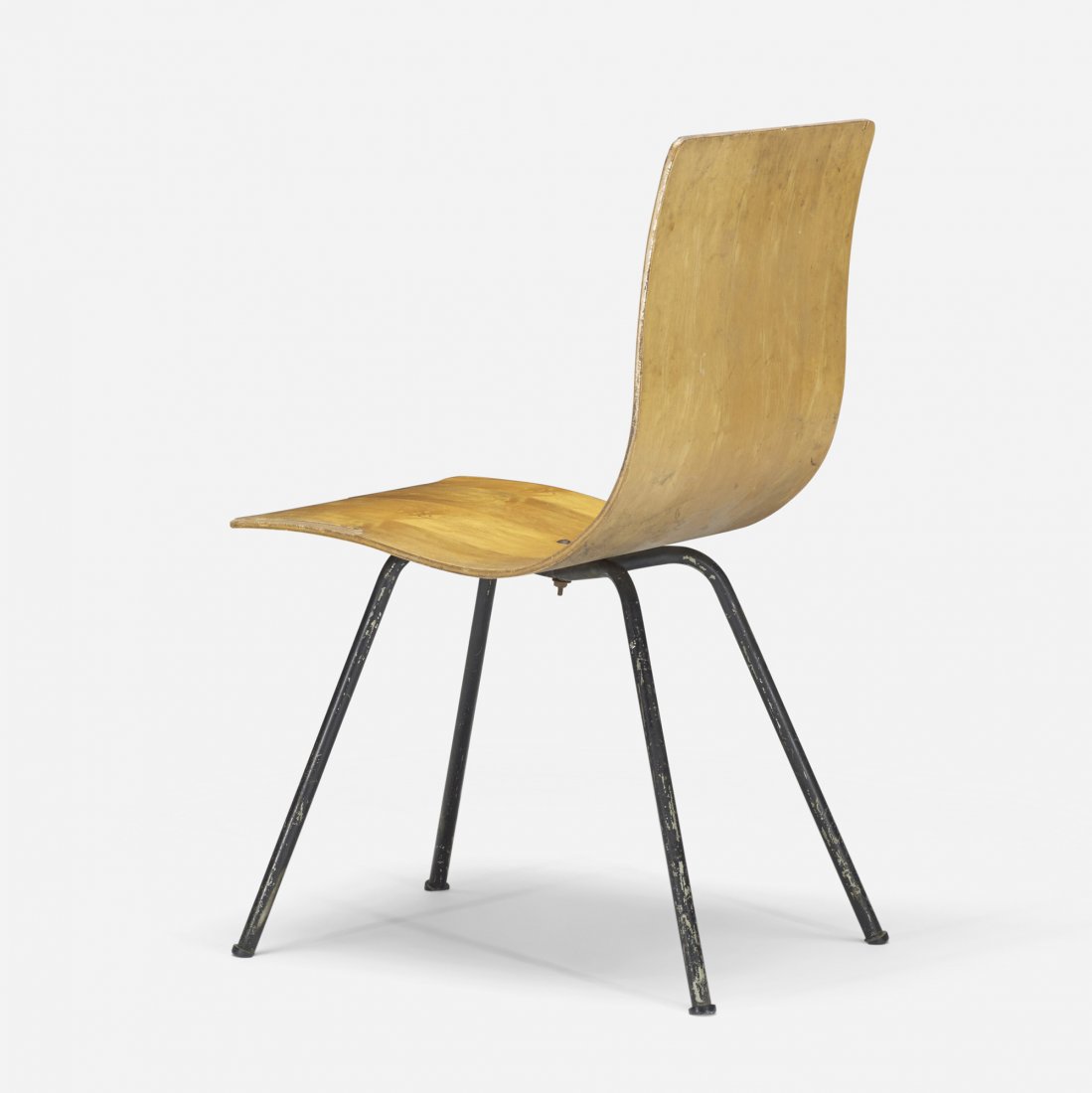 American chair: American chair c. 1950 birch plywood, enameled steel 16 w x 19 d x 31.25 h inches