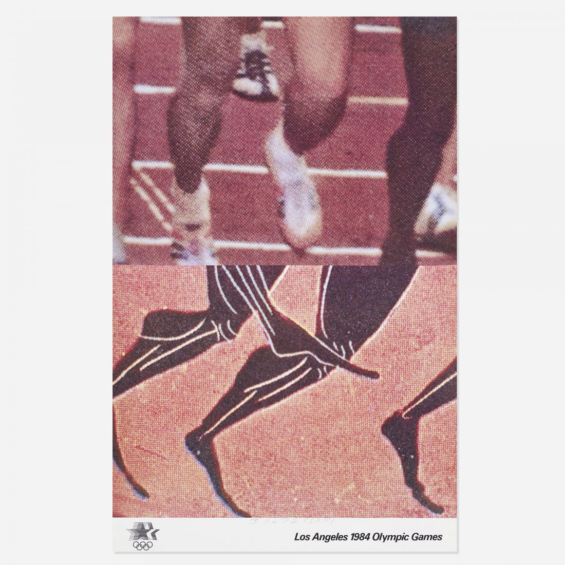 John Baldessari 1984 Olympics Poster: John Baldessari 1984 Olympics Poster USA, 1982 offset lithograph on paper 36 h x 24 w inches Signed to lower margin 'Baldessari'.