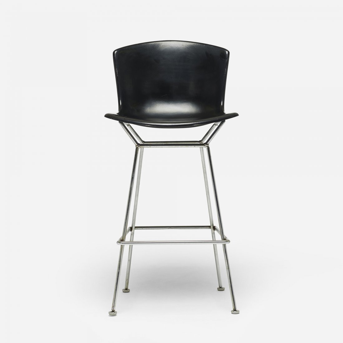 Harry Bertoia bar stool: Harry Bertoia bar stool Knoll International USA, 1952/c. 1985 molded fiberglass, chrome-plated steel 20.5 w x 20.5 d x 40.25 h inches Signed with applied manufacturer's label to underside: [Knoll Inte