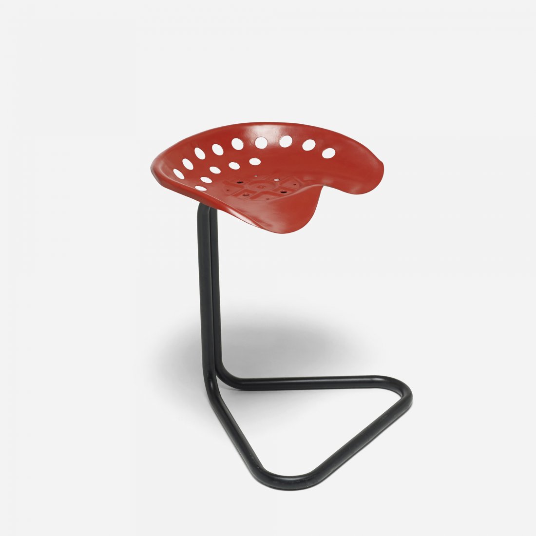 In the manner of Castiglioni stool: In the manner of Achille and Pier Giacomo Castiglioni stool c. 1965 enameled steel 17.5 w x 17 d x 21.5 h inches
