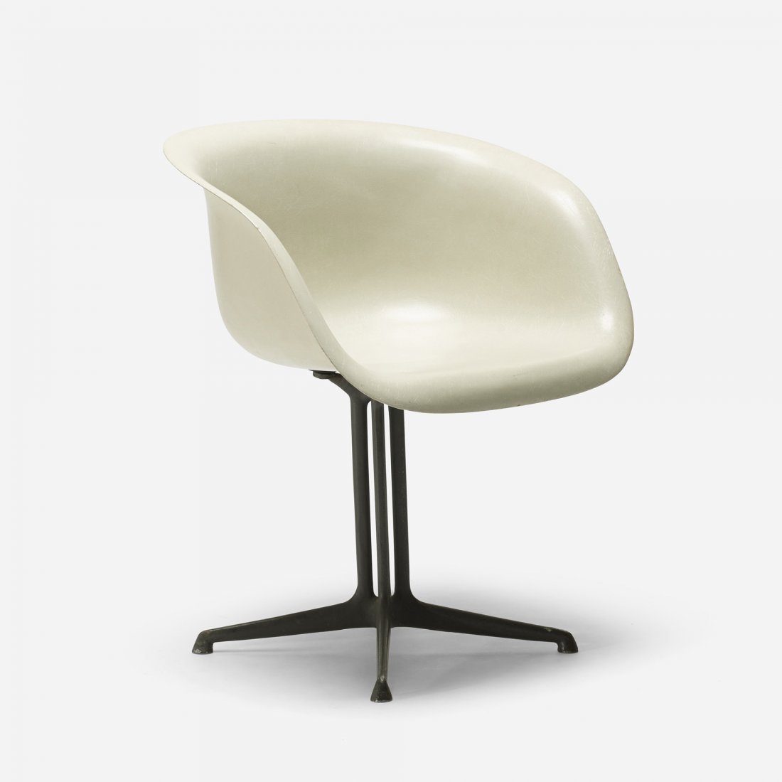 Charles and Ray Eames La Fonda chair: Charles and Ray Eames La Fonda chair Herman Miller USA, 1961 molded fiberglass, aluminum 25 w x 21.75 d x 29.5 h inches Signed with molded manufacturer's mark to underside: [Herman Miller]. Literature