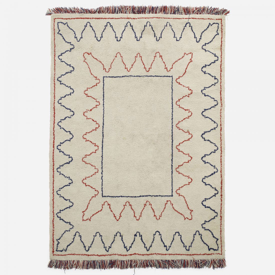 Edward Fields, attribution carpet: Edward Fields, attribution carpet USA, c. 1950 hand-woven wool 72 w x 108 l inches