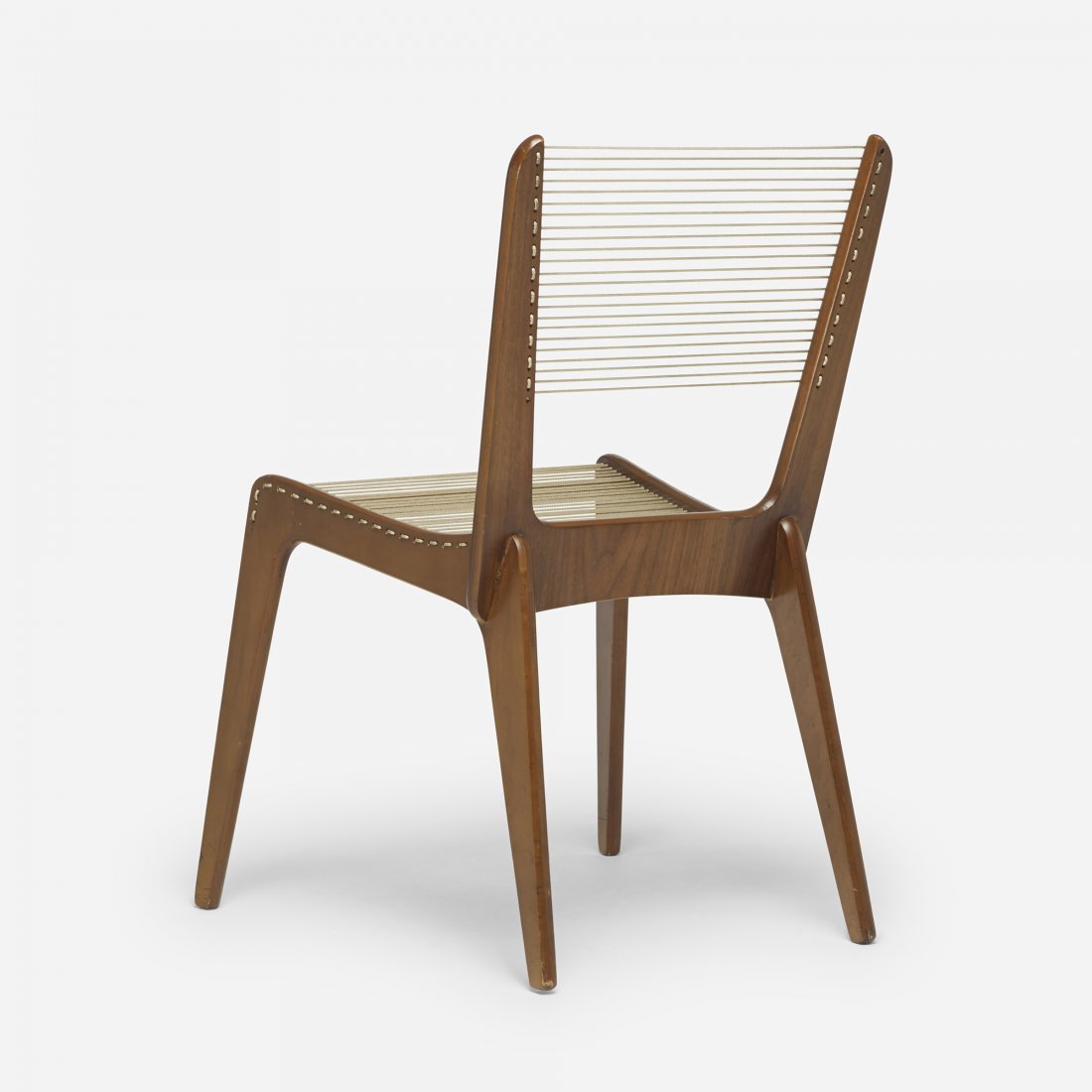 Jacques Guillon Cord chair: Jacques Guillon Cord chair Canada, 1954 walnut, string 18.5 w x 21 d x 32.75 h inches