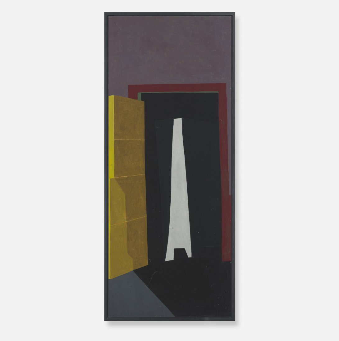 Robert Herrmann untitled: Robert Herrmann untitled USA, 1956 oil on canvas 44 h x 18 w inches Signed and dated to reverse 'R Herrmann '56'.