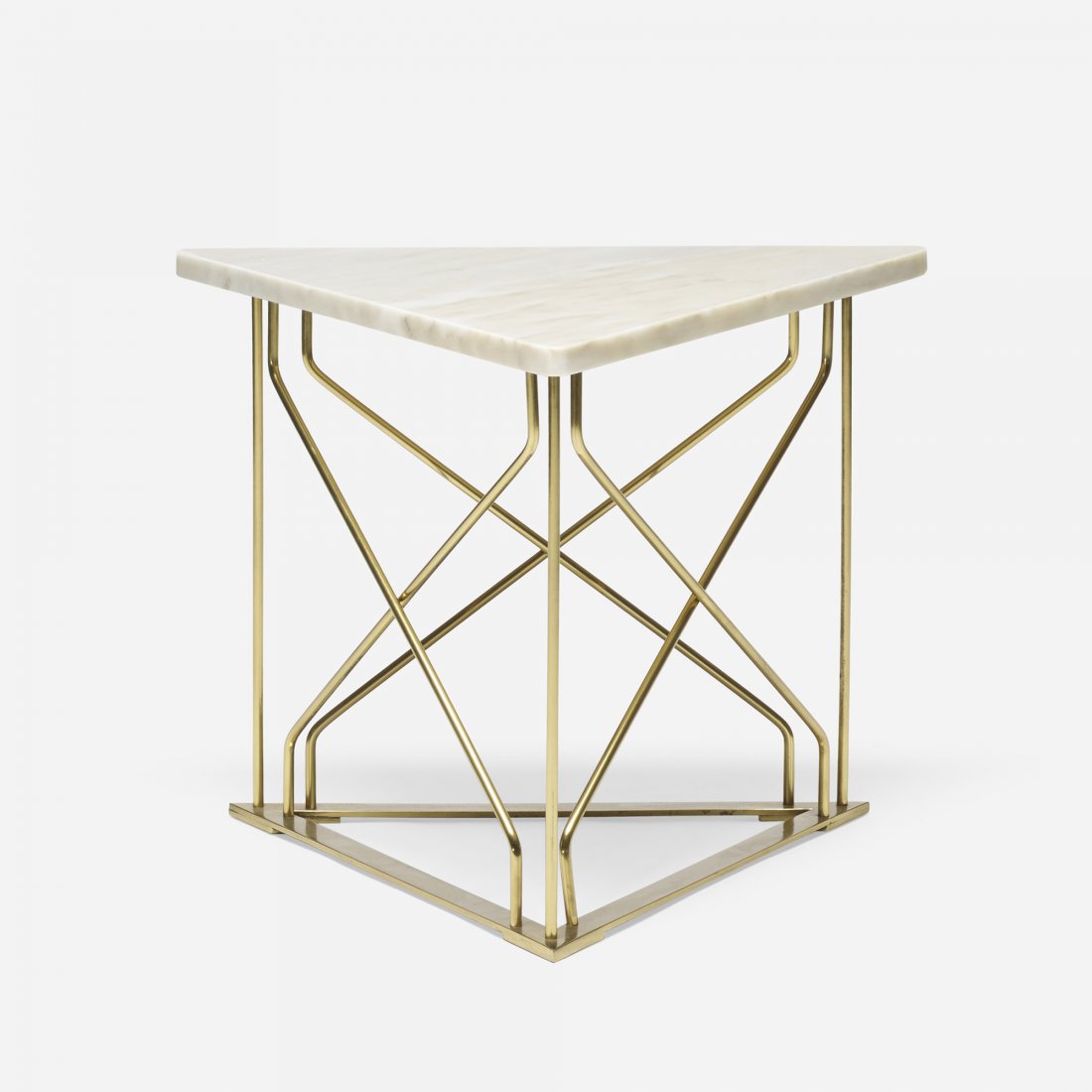 Italian occasional table: Italian occasional table c. 1960 marble, brass 18.75 w x 21.25 d x 16.5 h inches