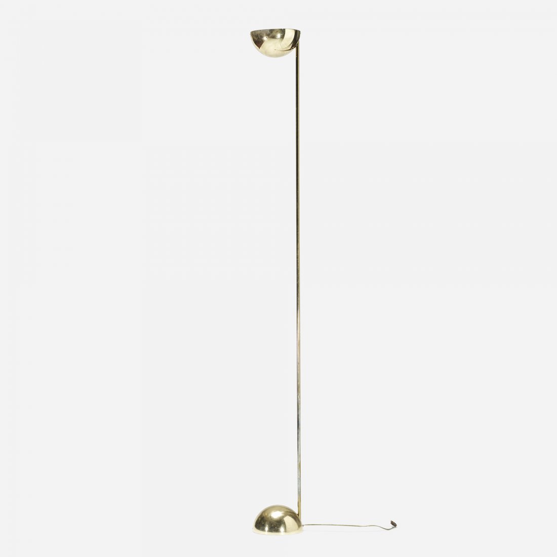 George Kovacs floor lamp: George Kovacs floor lamp Kovacs USA, c. 1975 brass-plated steel 7 dia x 68.5 h inches