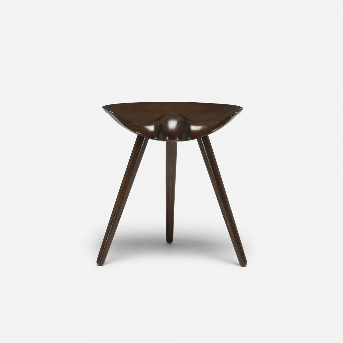 Mogens Lassen stool: Mogens Lassen stool K. Thomsen Denmark, 1942 carved teak 18 w x 14.5 d x 19.75 h inches Literature: Danish Chairs, Oda, pg. 51 Mestervaerker 100 Ars Dansk Møbelsnedkeri, Laursen, Matz and Holmsted Ol