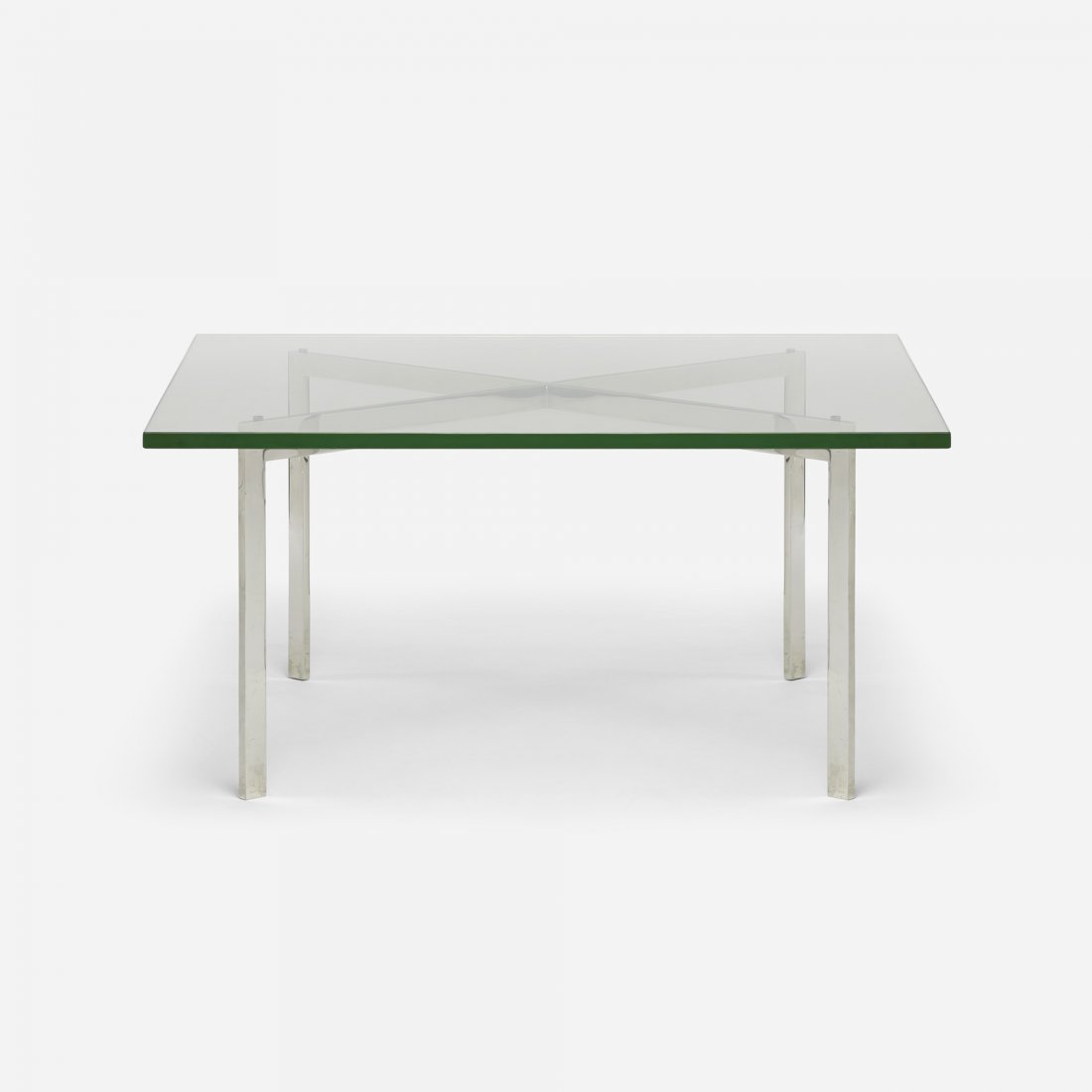 Ludwig Mies van der Rohe Barcelona table: Ludwig Mies van der Rohe Barcelona table Knoll Associates Germany, 1929/c. 1955 stainless steel, glass 36 w x 36 d x 17.5 h inches