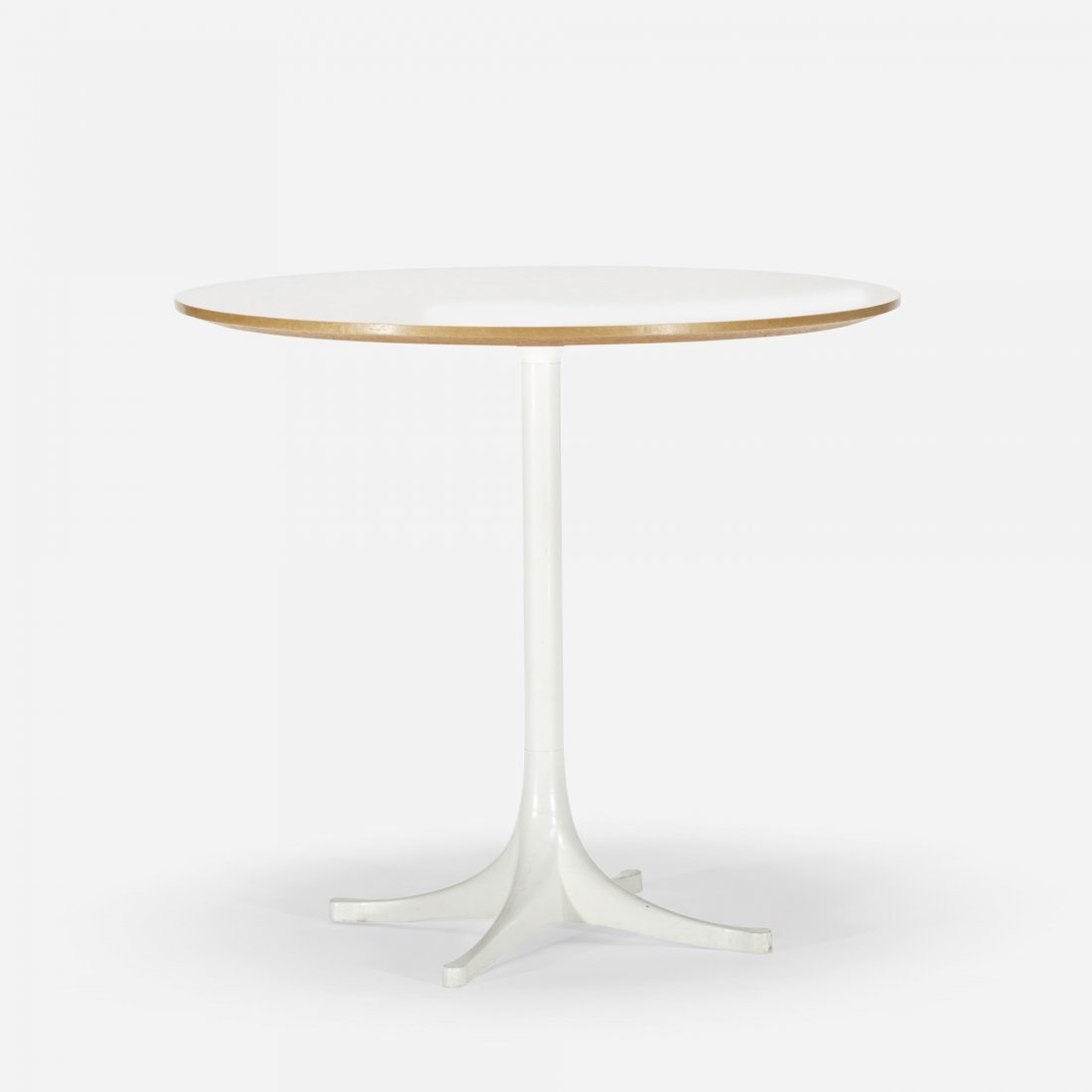 George Nelson & Associates occasional table: George Nelson & Associates occasional table Herman Miller USA, 1954 laminated particle board, enameled steel, enameled aluminum 28.5 dia x 26 h inches Literature: George Nelson: Architect, Writer, Des