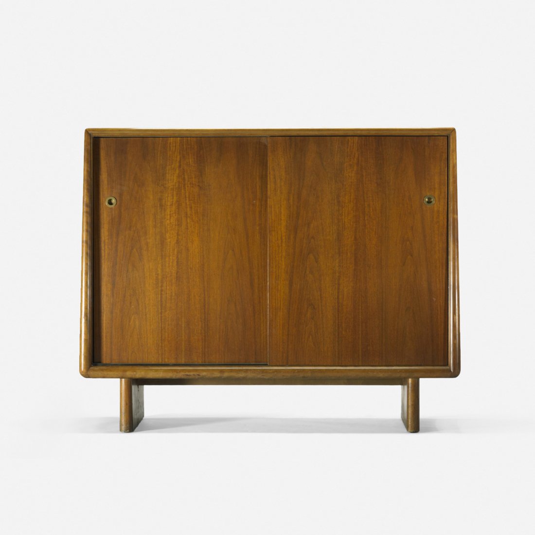 T.H. Robsjohn-Gibbings cabinet, model 1731: T.H. Robsjohn-Gibbings cabinet, model 1731 Widdicomb United Kingdom, c. 1955 walnut, brass 52 w x 19.5 d x 43 h inches Cabinet features two sliding doors concealing seven large drawers and six small d