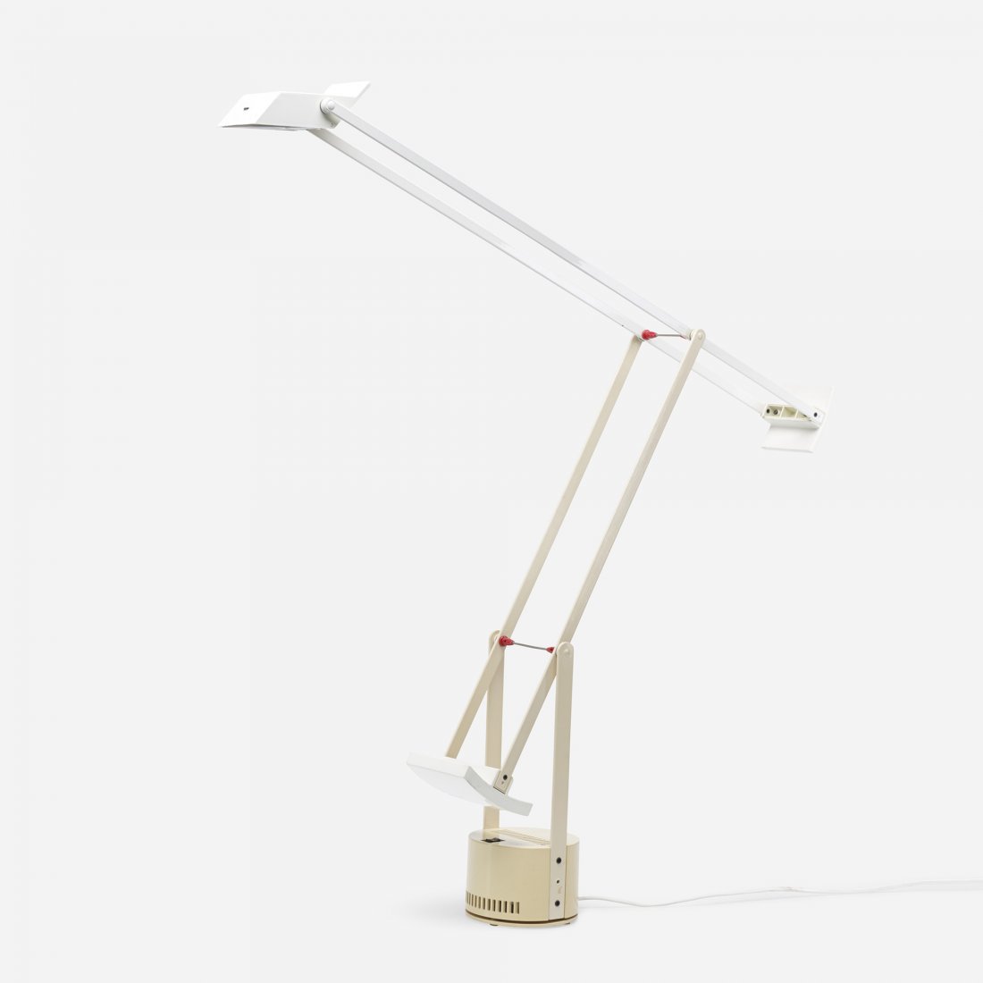 Richard Sapper Tizio table lamp: Richard Sapper Tizio table lamp Artemide Germany, 1972 enameled aluminum, plastic, chrome-plated steel 28 w x 4.5 d x 30 h inches Signed with molded manufacturer's mark to underside: [Artemide Made in