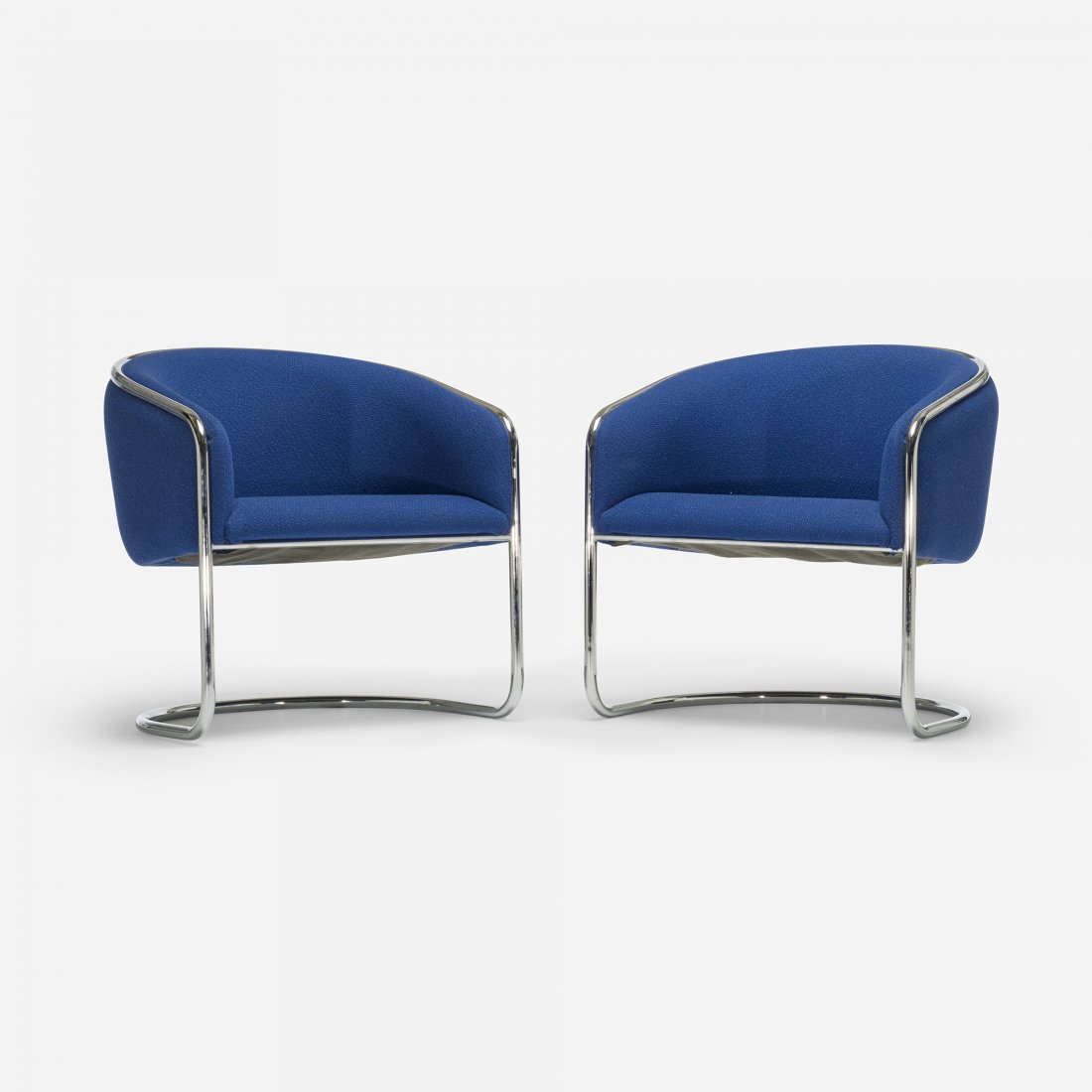 Thonet chairs, pair: Thonet chairs, pair Germany, c. 1975 upholstery, chrome-plated steel 28 w x 27 d x 28.75 h inches