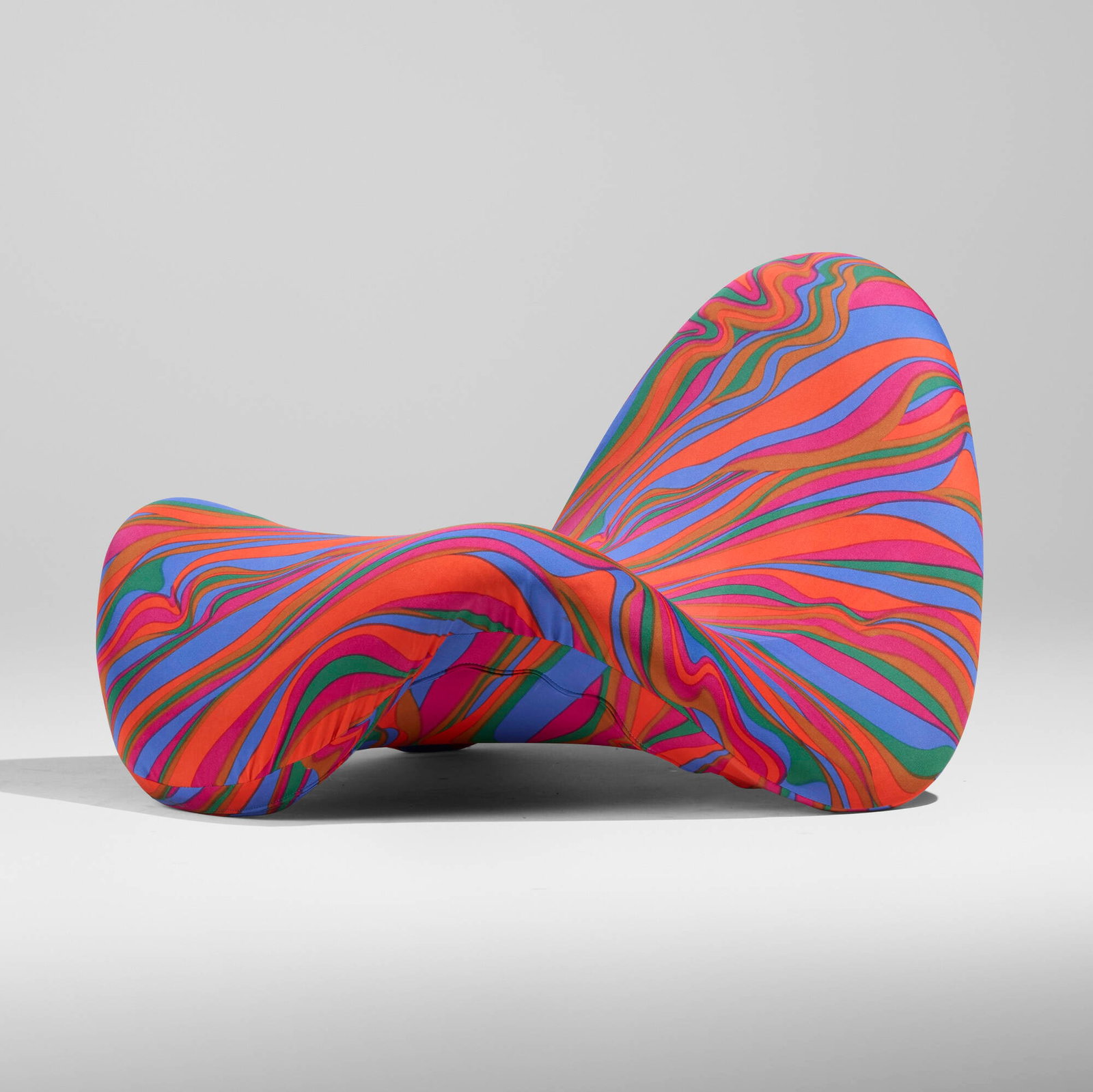 Pierre Paulin, Tongue chair, model 577: Pierre Paulin Tongue chair, model 577 Artifort France, c. 1967 Bojangles upholstery by Jack Lenor Larsen over tubular steel and foam 24 h x 36 w x 35 d in (61 x 91 x 89 cm) Literat