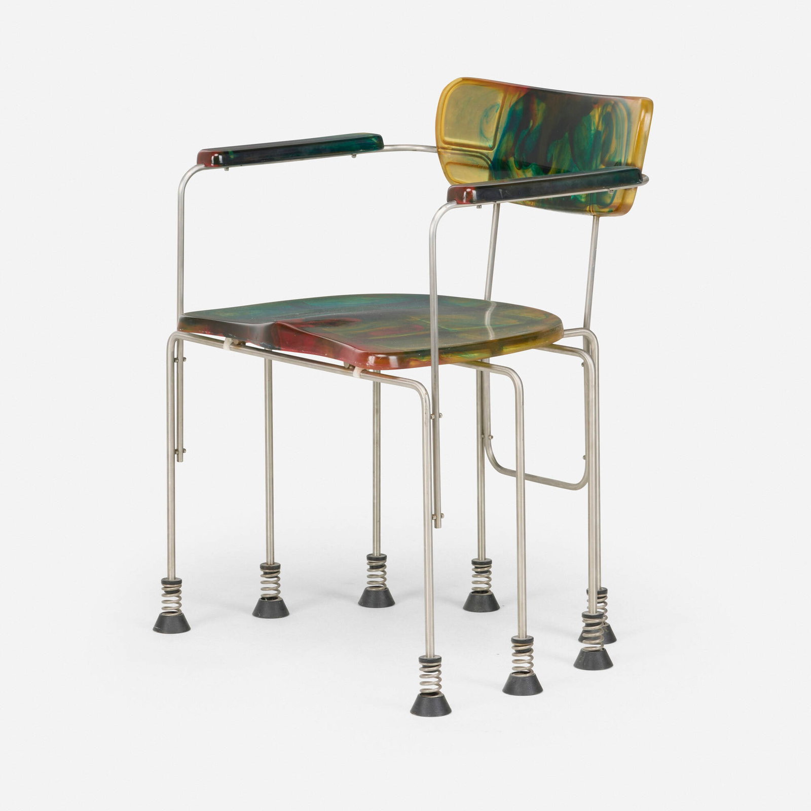 Gaetano Pesce, 544 Broadway armchair: Gaetano Pesce 544 Broadway armchair Bernini S.p.A. Italy, 1993 resin, chrome-plated steel, rubber 29.5 h x 24.25 w x 21 d in (75 x 62 x 53 cm) Literature: Il rumore de
