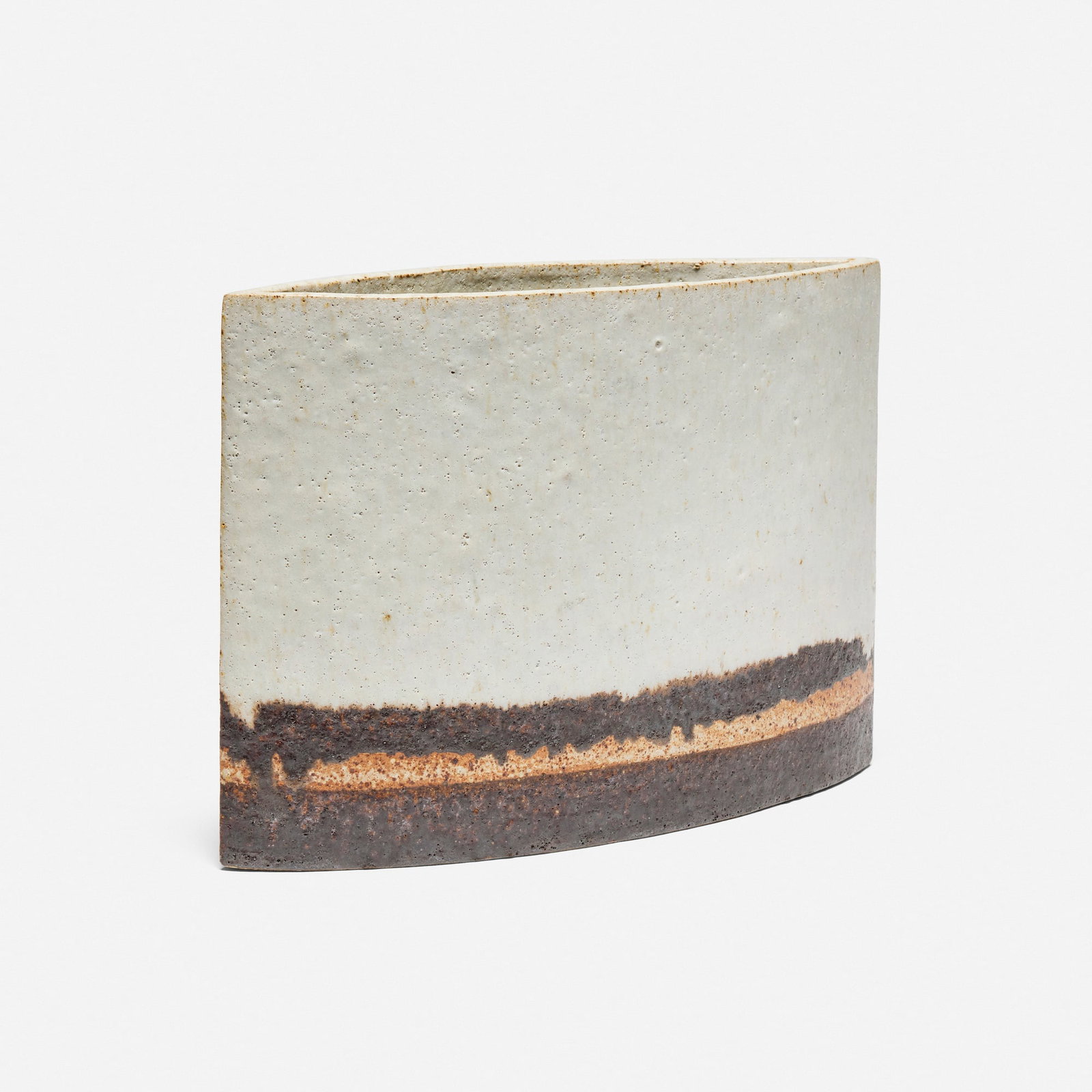 Bruno Gambone, Vase: Bruno Gambone Vase glazed stoneware 9.25 h x 13 w x 4.25 d in (23 x 33 x 11 cm) Glazed signature to underside 'Gambone Italy'. This work will ship from Los Angeles, California.