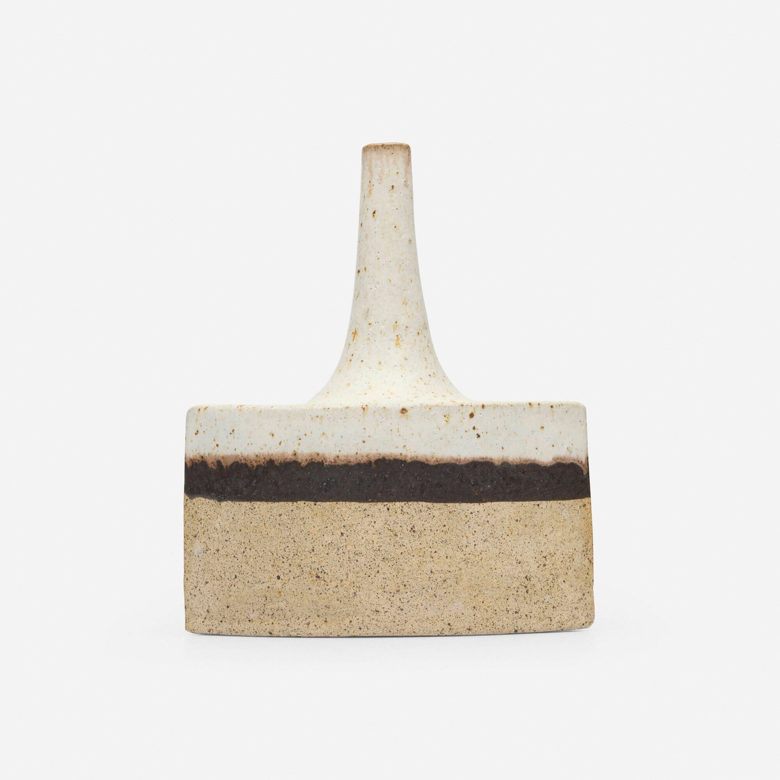 Bruno Gambone, Vase: Bruno Gambone Vase glazed stoneware 6.625 h x 5.625 w x 2.375 d in (17 x 14 x 6 cm) Glazed signature to underside 'Gambone'. This work will ship from Lambertville, New Jersey.