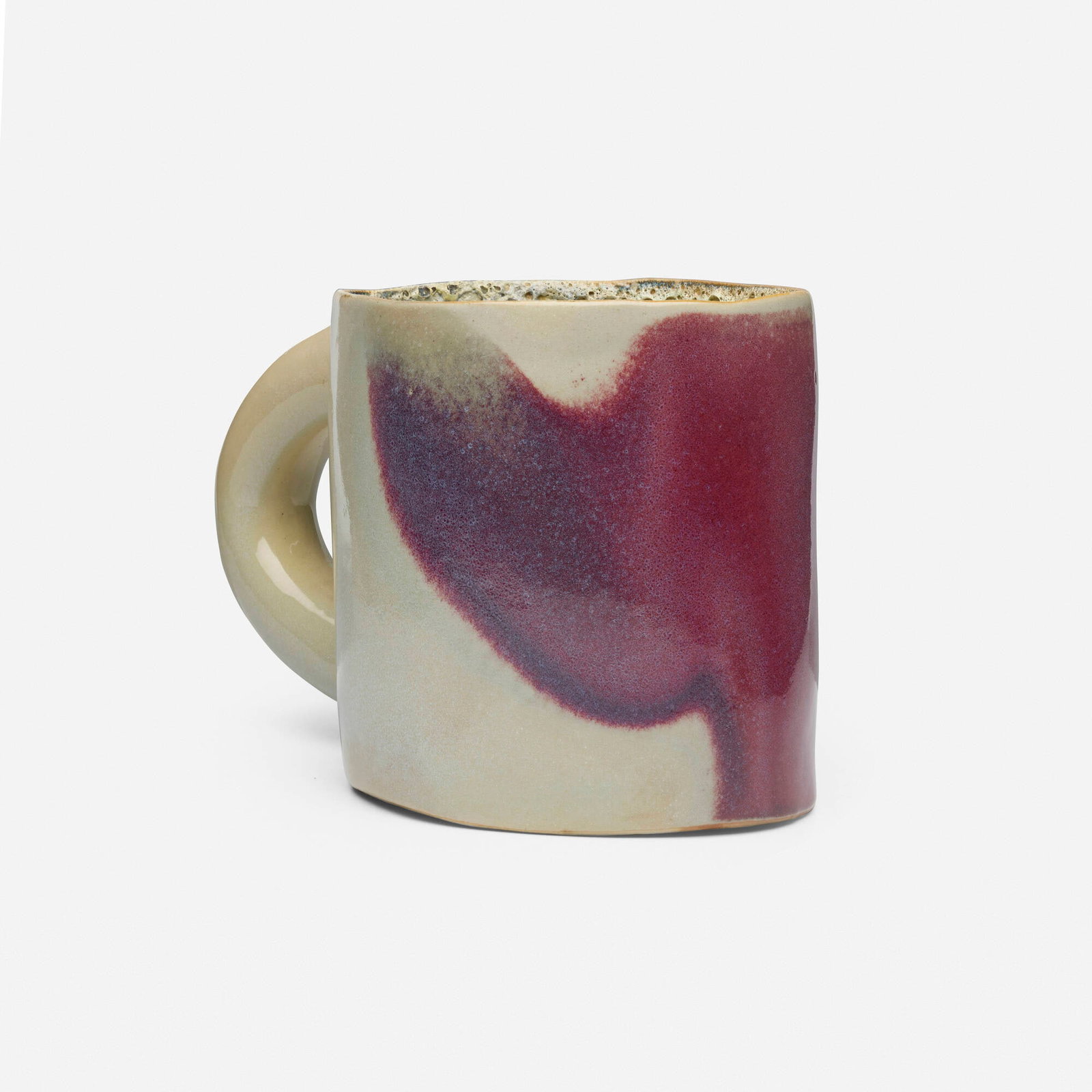 Patrick Jackson, Mug with Red Mark: Patrick Jackson Mug with Red Mark c. 2014 glazed stoneware 8.375 h x 7.75 w x 12.5 d in (21 x 20 x 32 cm) This work will ship from Lambertville, New Jersey.