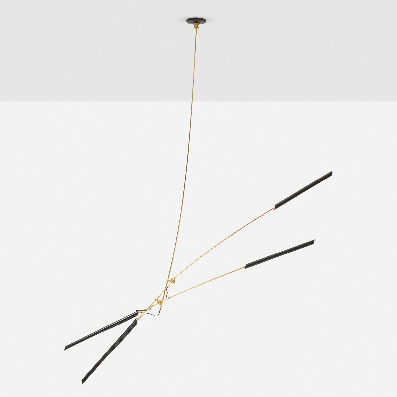 David Weeks, Otto X pendant, model 448: David Weeks Otto X pendant, model 448 David Weeks Studio USA, 2024 brass, powder-coated aluminum 120 h x 98 w x 9 d in (305 x 249 x 23 cm) This work will ship from Los Angeles