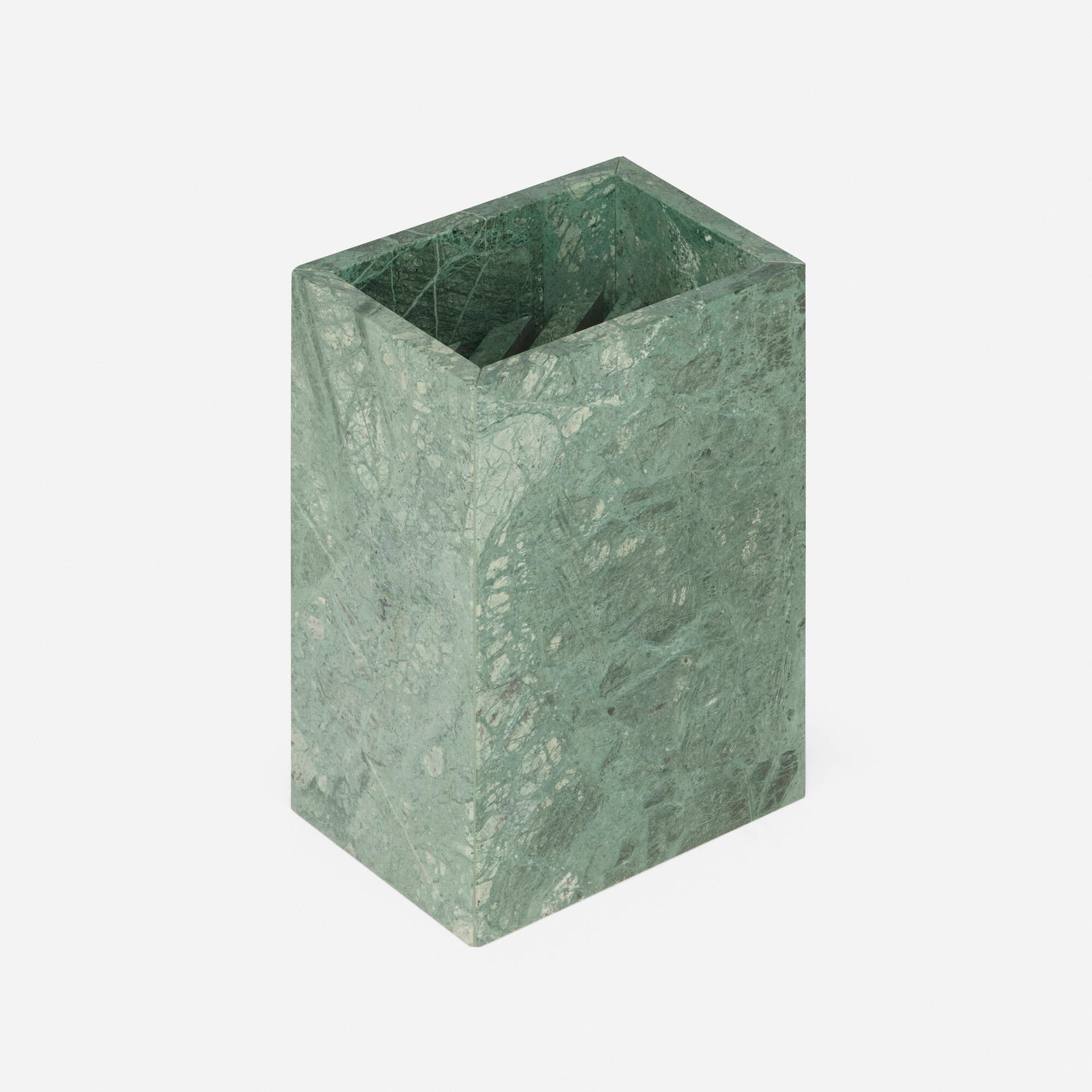 Gregoire de Lafforest, Brick II occasional table: Gregoire de Lafforest Brick II occasional table Collection Particuliere France / Portugal, c. 2020 green Guatemala marble 16.5 h x 10.25 w x 7.5 d in (42 x 26 x 19 cm) This work will ship from