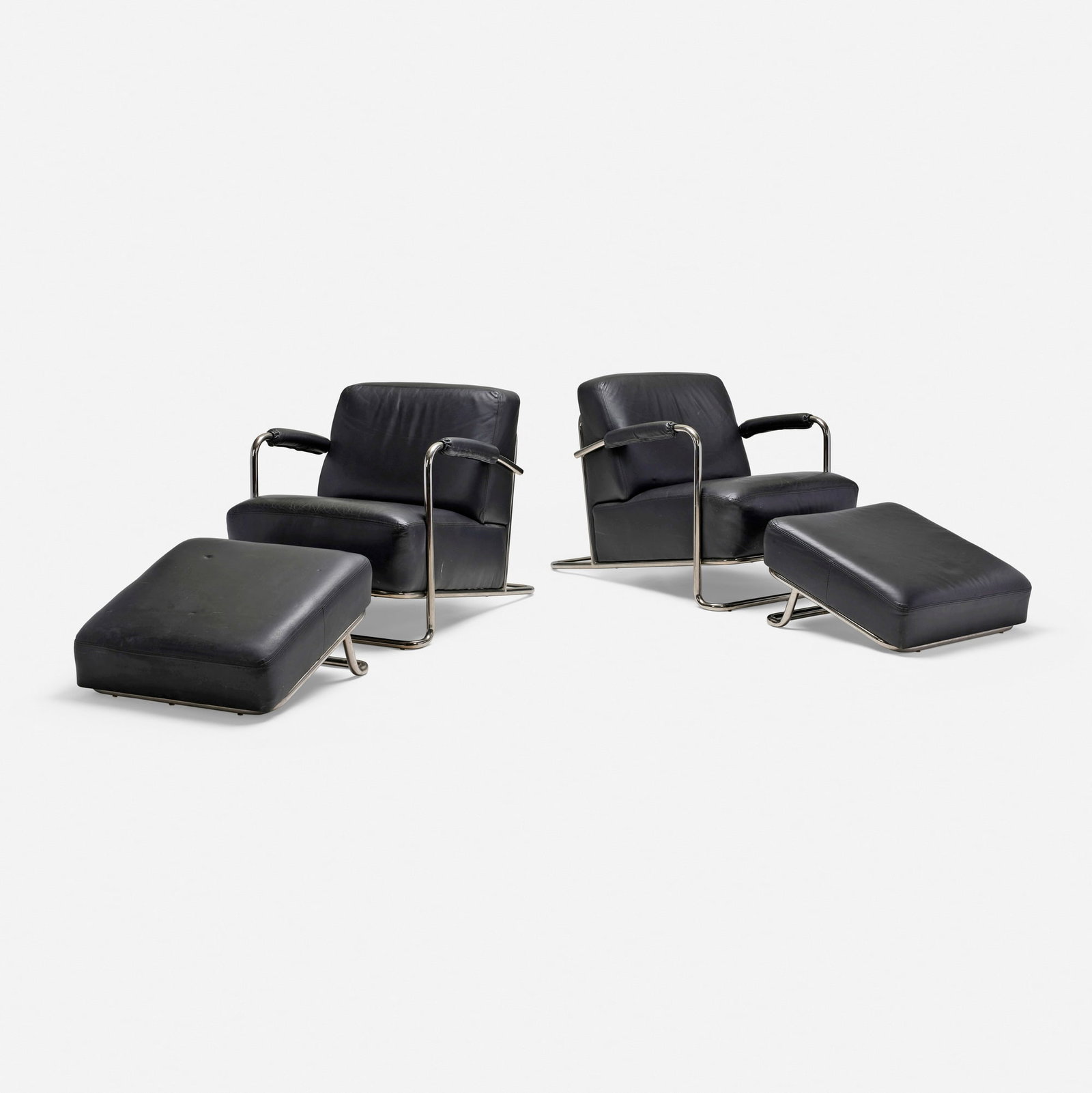 R.C. Coquery, Lounge chairs and ottomans, pair (1 of 5)