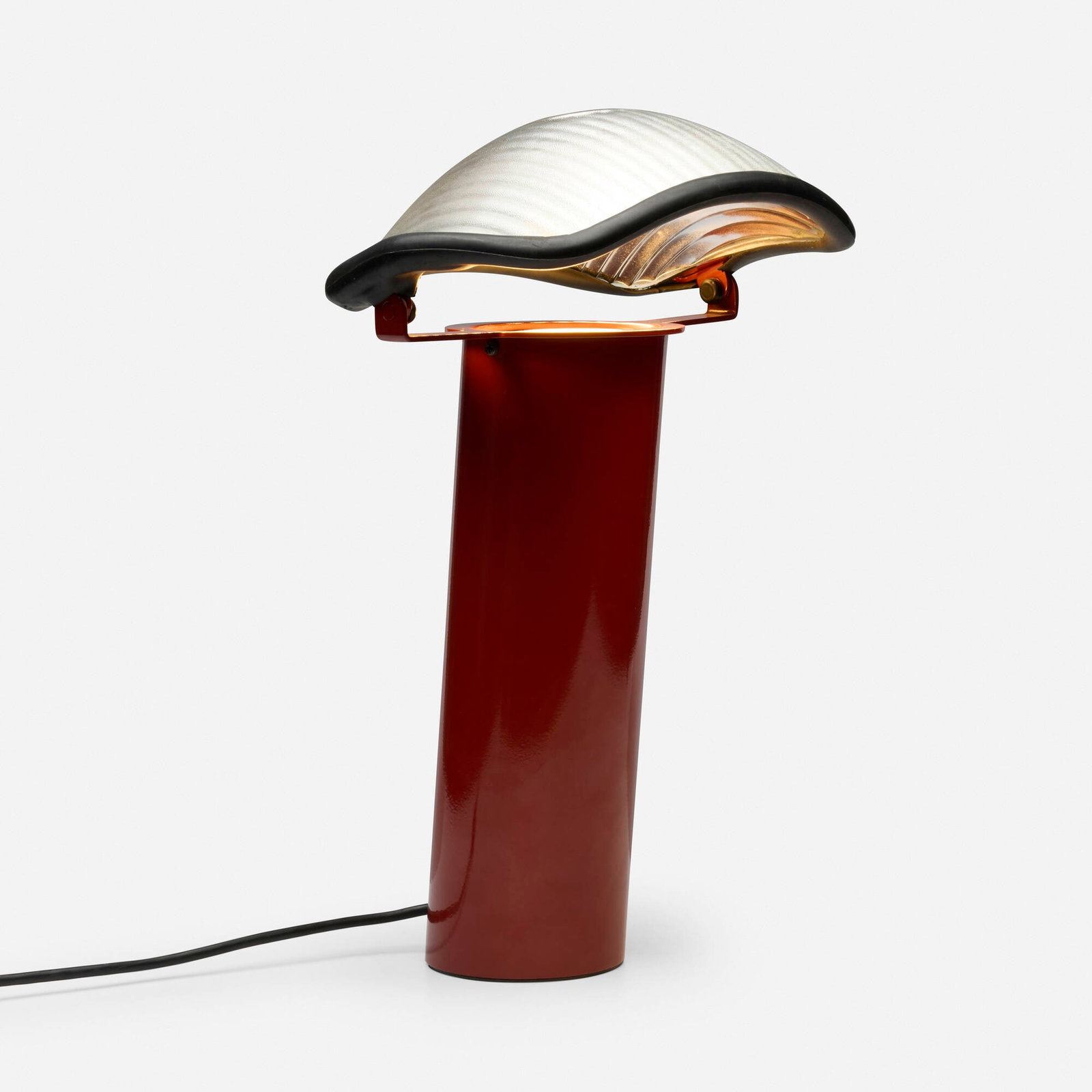Cini Boeri, Brontes table lamp: Cini Boeri Brontes table lamp Artemide Italy, 1981 enameled metal, glass, rubber 17.125 h x 11 w x 8.5 d in (43 x 28 x 22 cm) Decal manufacturer's label to underside 'Milano Artemide spa