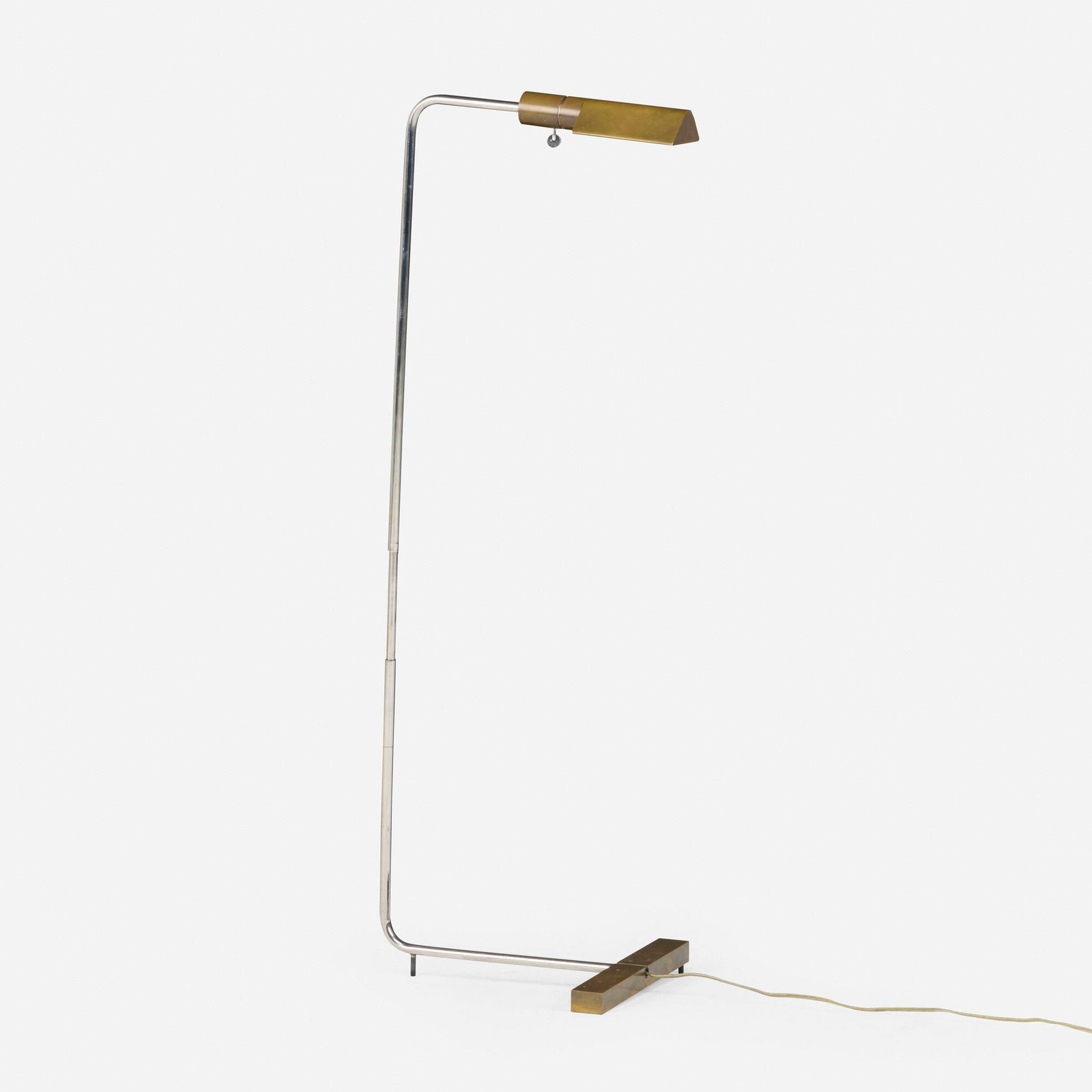 Cedric Hartman, Floor lamp, model 1UWV: Cedric Hartman Floor lamp, model 1UWV Cedric Hartman, Inc. USA, 1966 brass, chrome-plated brass, acrylic 40.25 h x 11 w x 13.5 d in (102 x 28 x 34 cm) Impressed manufacturer's mark and number to