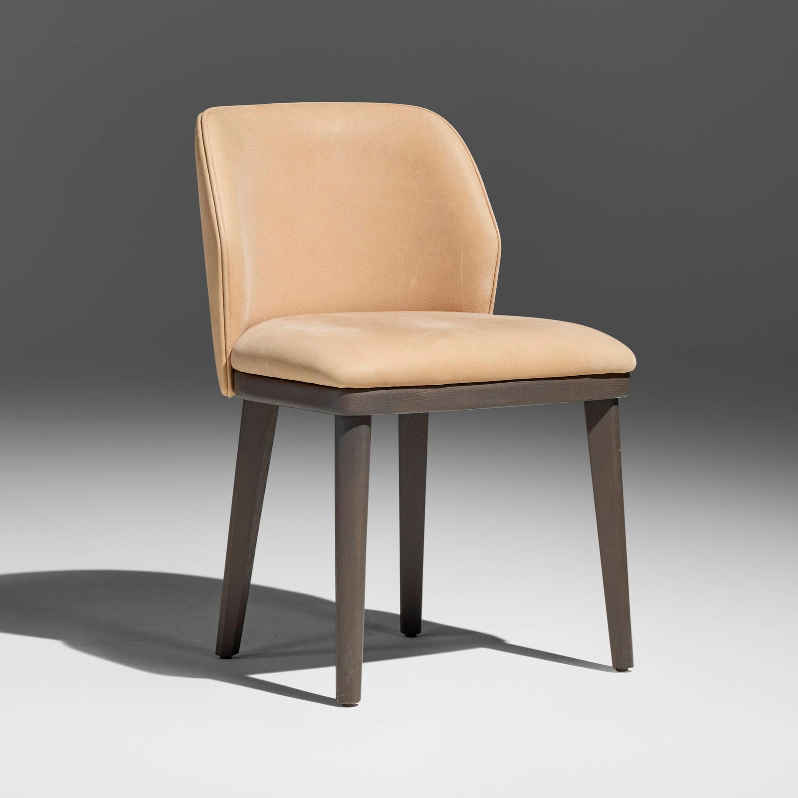 Christophe Delcourt, Lum chair: Christophe Delcourt Lum chair Collection Particuliere France, 2018 leather, stained oak 31.25 h x 21 w x 20 d in (79 x 53 x 51 cm) This work will ship from Los Angeles, California.