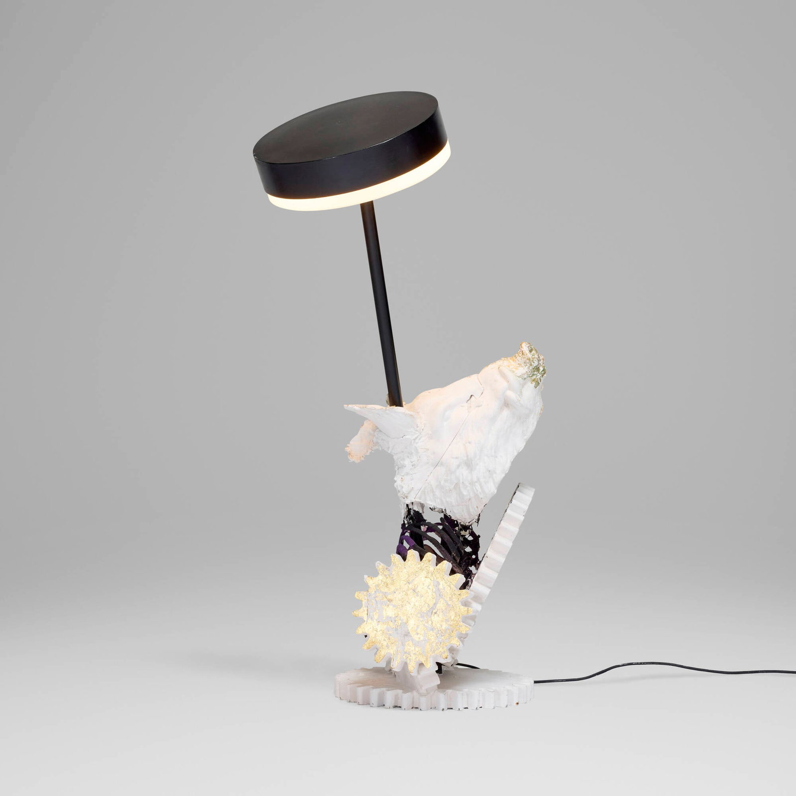 Stephan Dillemuth, Cool, To Make Shame More Shameful By Making It Public: Stephan Dillemuth Cool, To Make Shame More Shameful By Making It Public 2017 paint, plaster, lamp, plastic, flocking, enameled steel 59 h x 39 w x 25 d in (150 x 99 x 63 cm) Provenance: Galerie Nagel