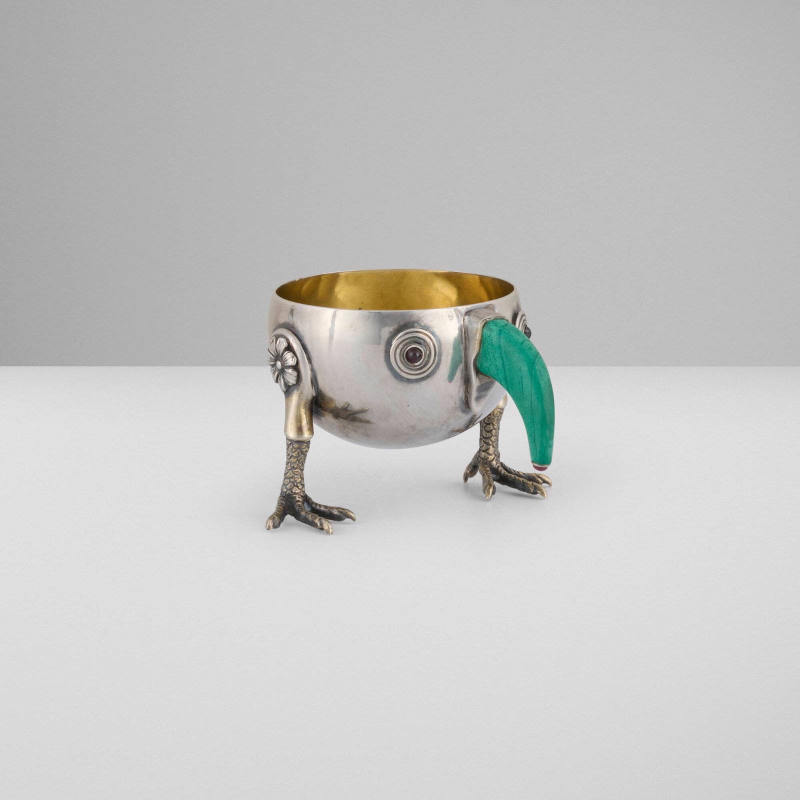 Russian, Rare bird-form Charka (vodka cup) (1 of 5)