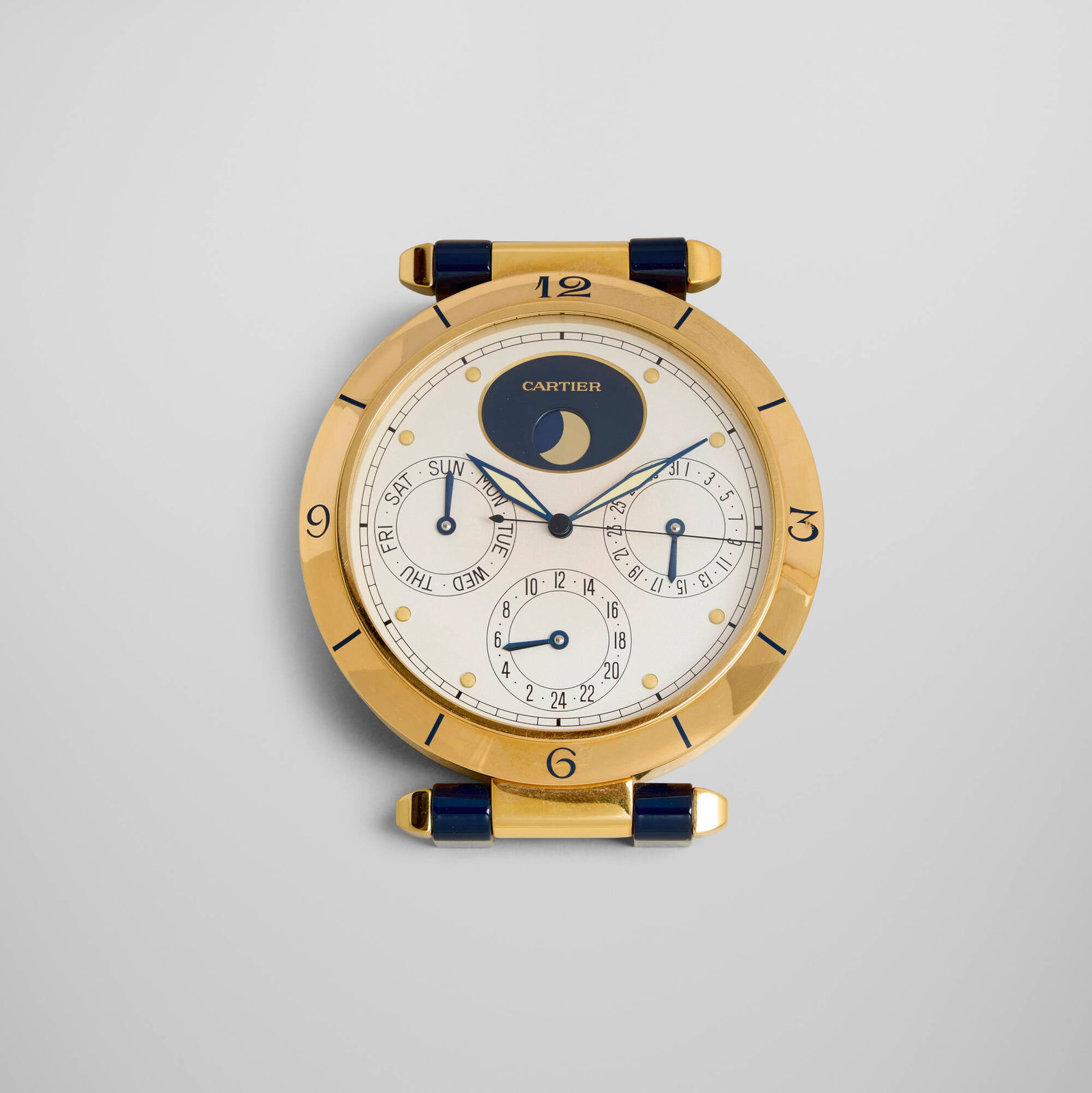 Cartier, Jumbo Pasha moon phase chronograph calendar desk clock (1 of 5)