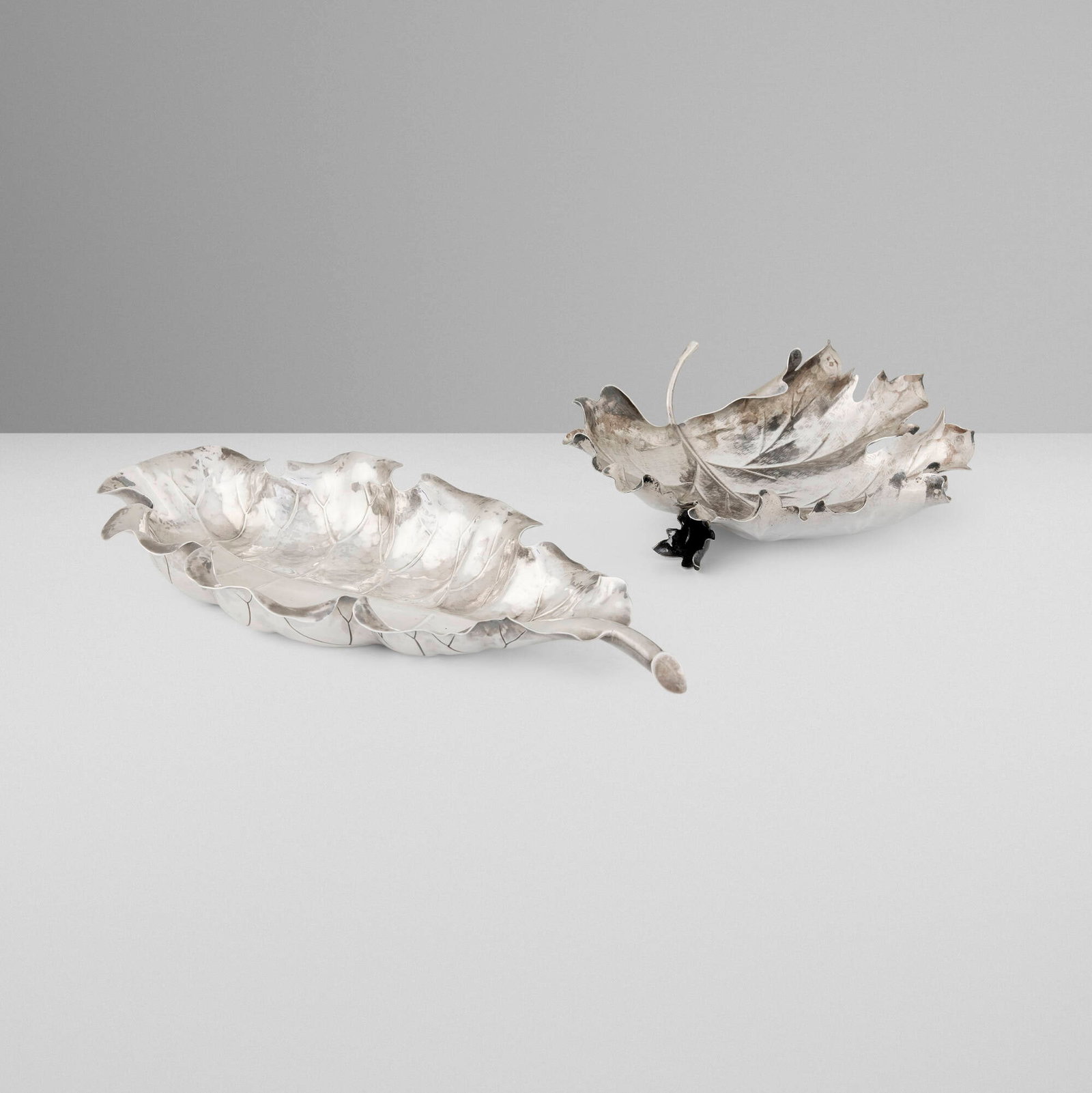 George W. Shiebler & Co. and Buccellati, Leaf-form trays, set of two (1 of 7)