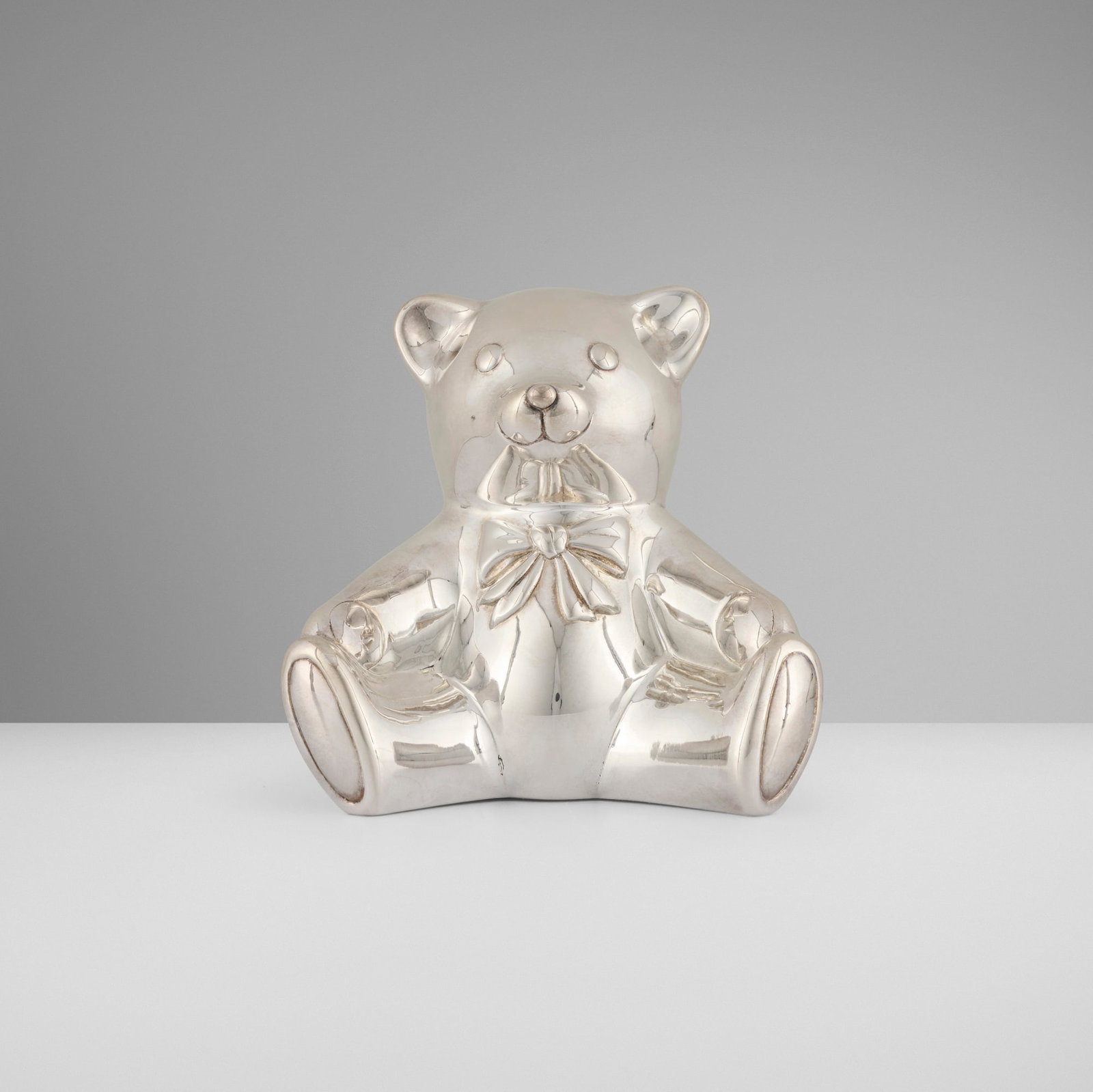 Tiffany & Co., Teddy Bear bank: Tiffany & Co. Teddy Bear bank USA / Italy, c. 1975 sterling silver 5.125 h x 5.5 w x 4 d in (13 x 14 x 10 cm) Impressed manufacturer's mark to each element 'Tiffany & Co. Italy 925'. 7.8 ozt.