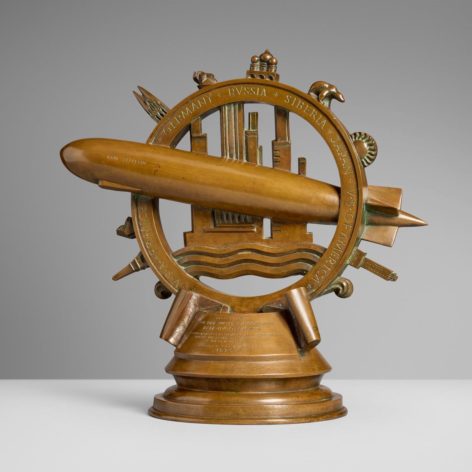 American, Rare Graf Zeppelin presentation sculpture from Dr. Hugo Eckener (1 of 4)
