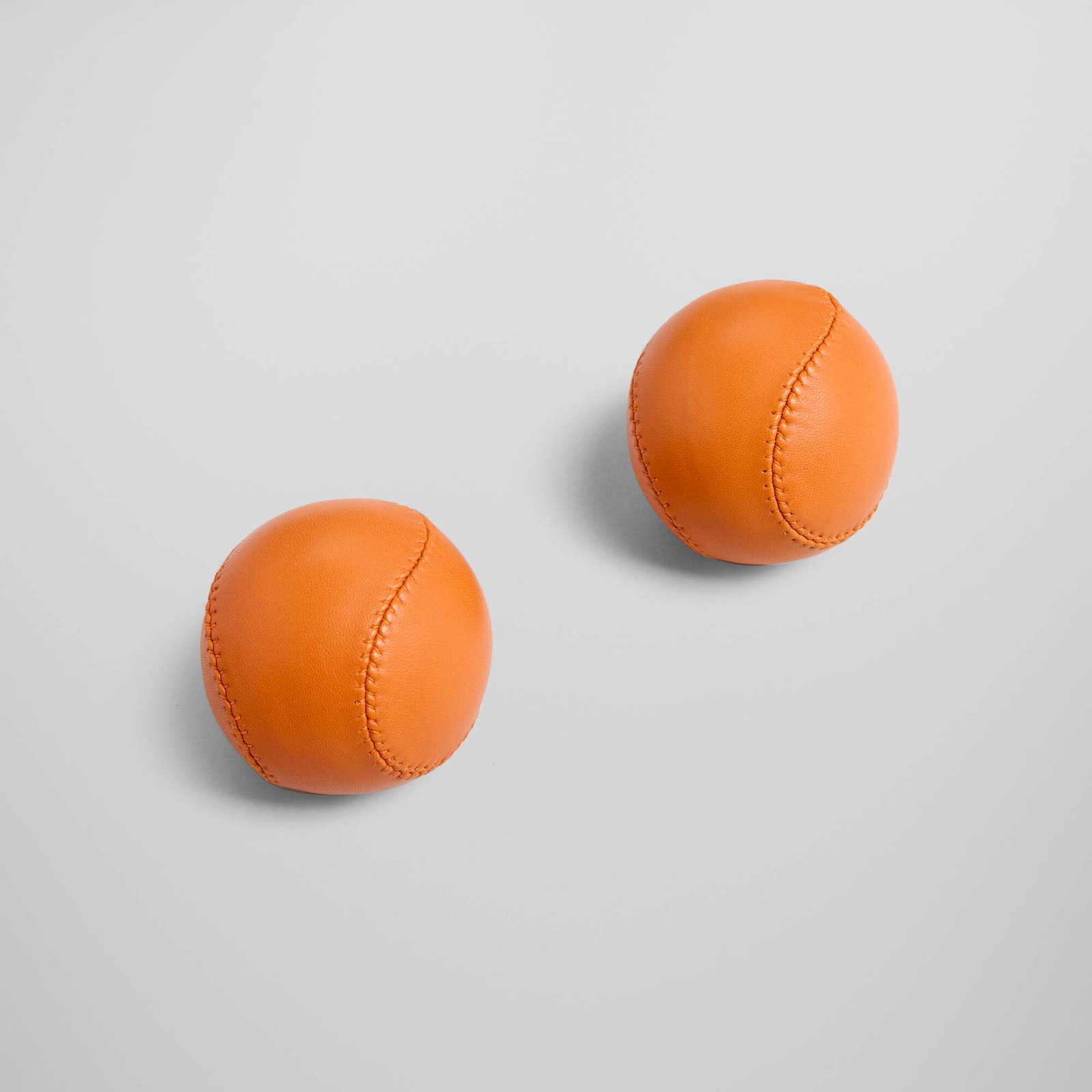 Hermes, Herstress anti-stress balls, pair: Hermes Herstress anti-stress balls, pair France, 2007 leather 2.5 h x 2.5 dia in (6 x 6 cm) These works were created to commemorate the 2007 opening of the new Hermes boutique in Hinokicho Park,