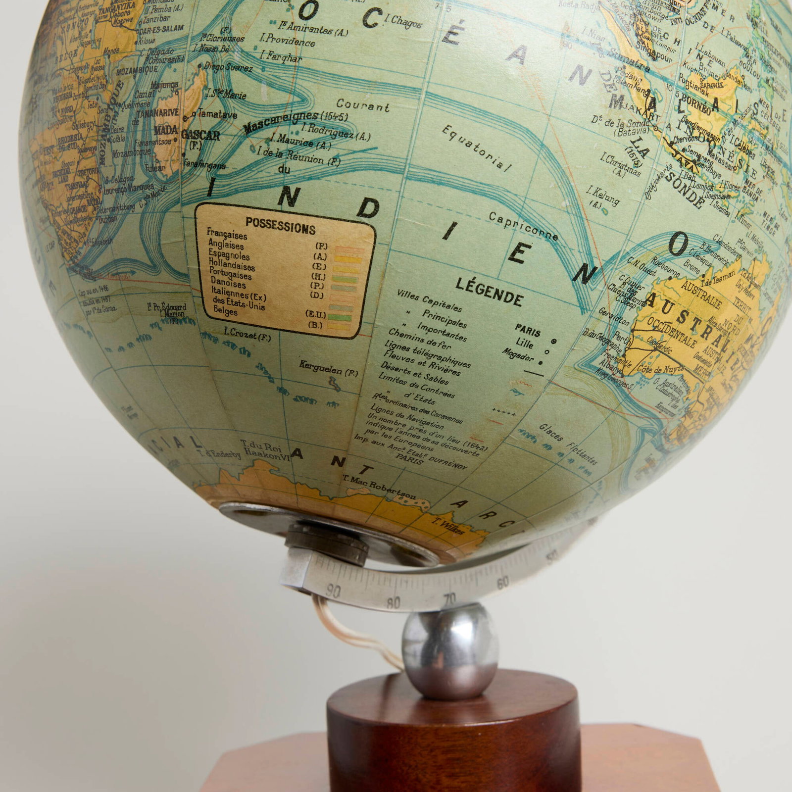 Jacques Adnet, attribution, Light-up terrestrial globe - 4