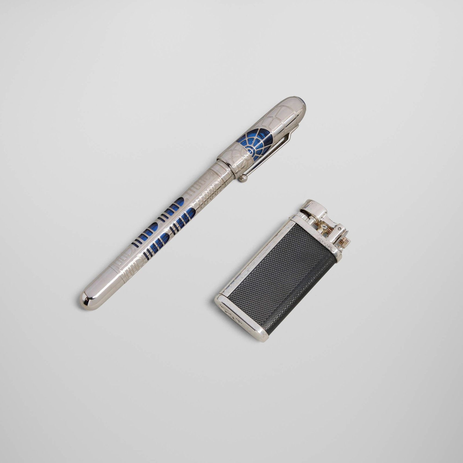 Dunhill, Unique pipe lighter and Sidecar Revolette Skeleton ballpoint pen (1 of 4)