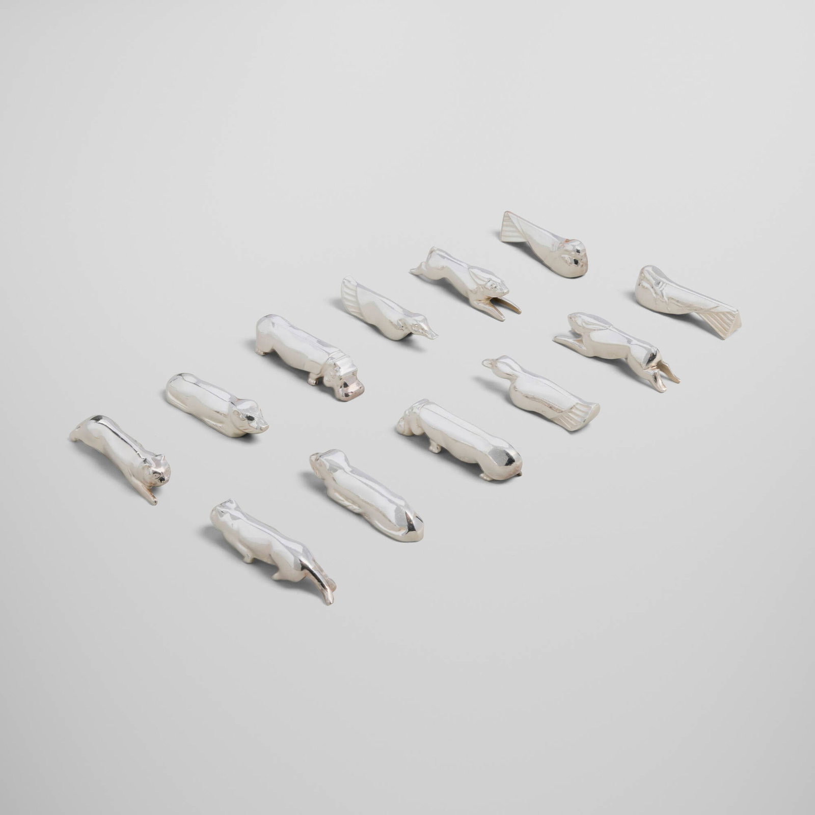 Orfevrerie Ercuis, Art Deco animalier knife rests, set of twelve (1 of 7)