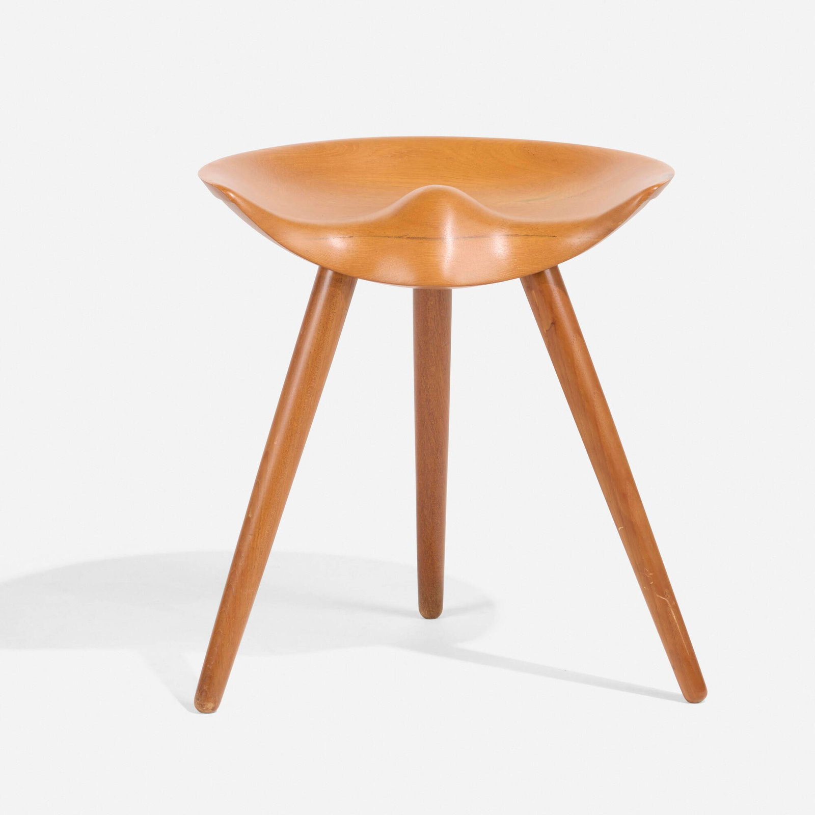 Mogens Lassen, Stool: Mogens Lassen Stool K. Thomsen Denmark, 1942 oak 19.75 h x 17.75 w x 11.5 d in (50 x 45 x 29 cm) Literature: Danish Chairs, Oda, pg. 51 Mestervaerker 100 Ars